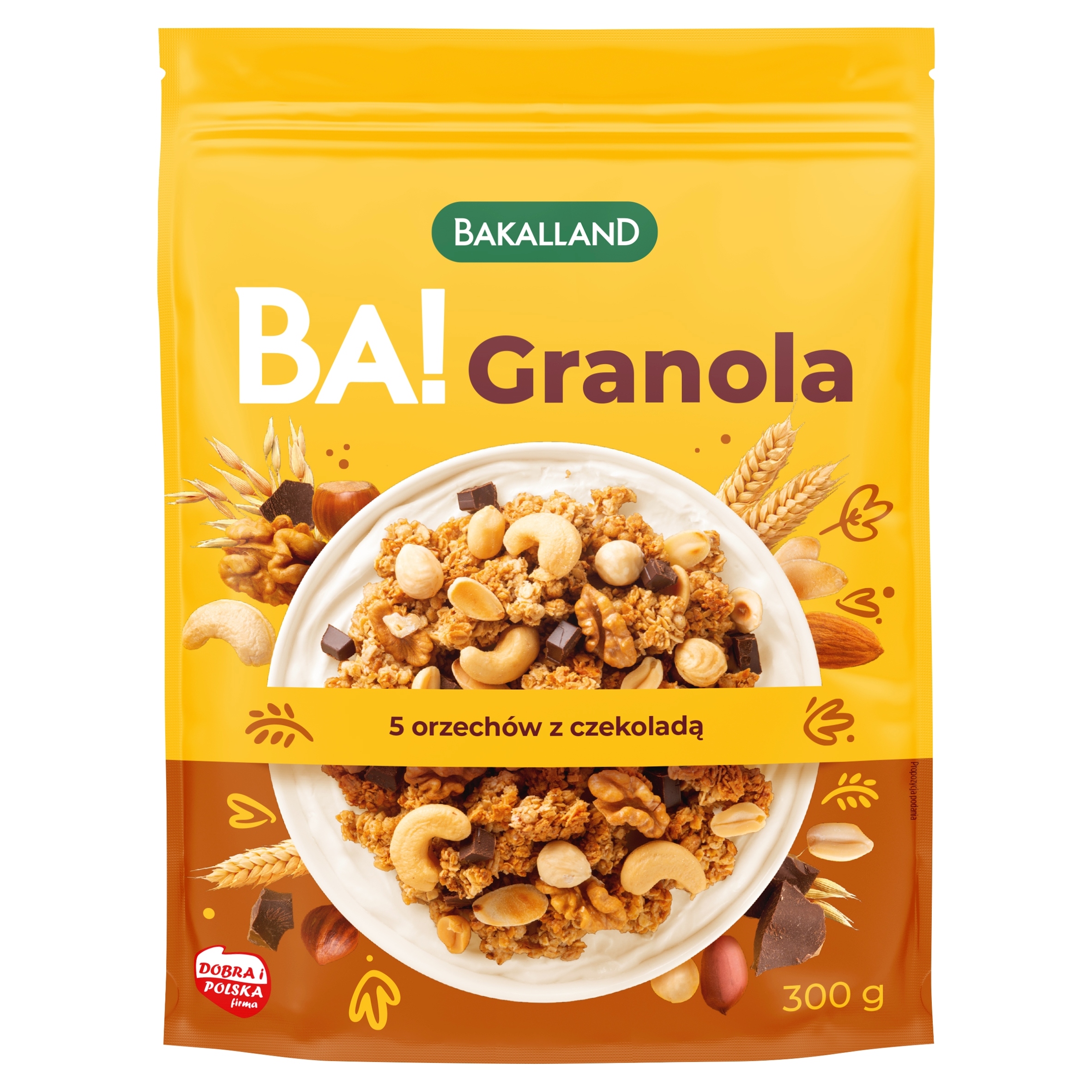 Levně 4x Bakalland Ba! Granola 5 ořechů s čokoládou, 300 g