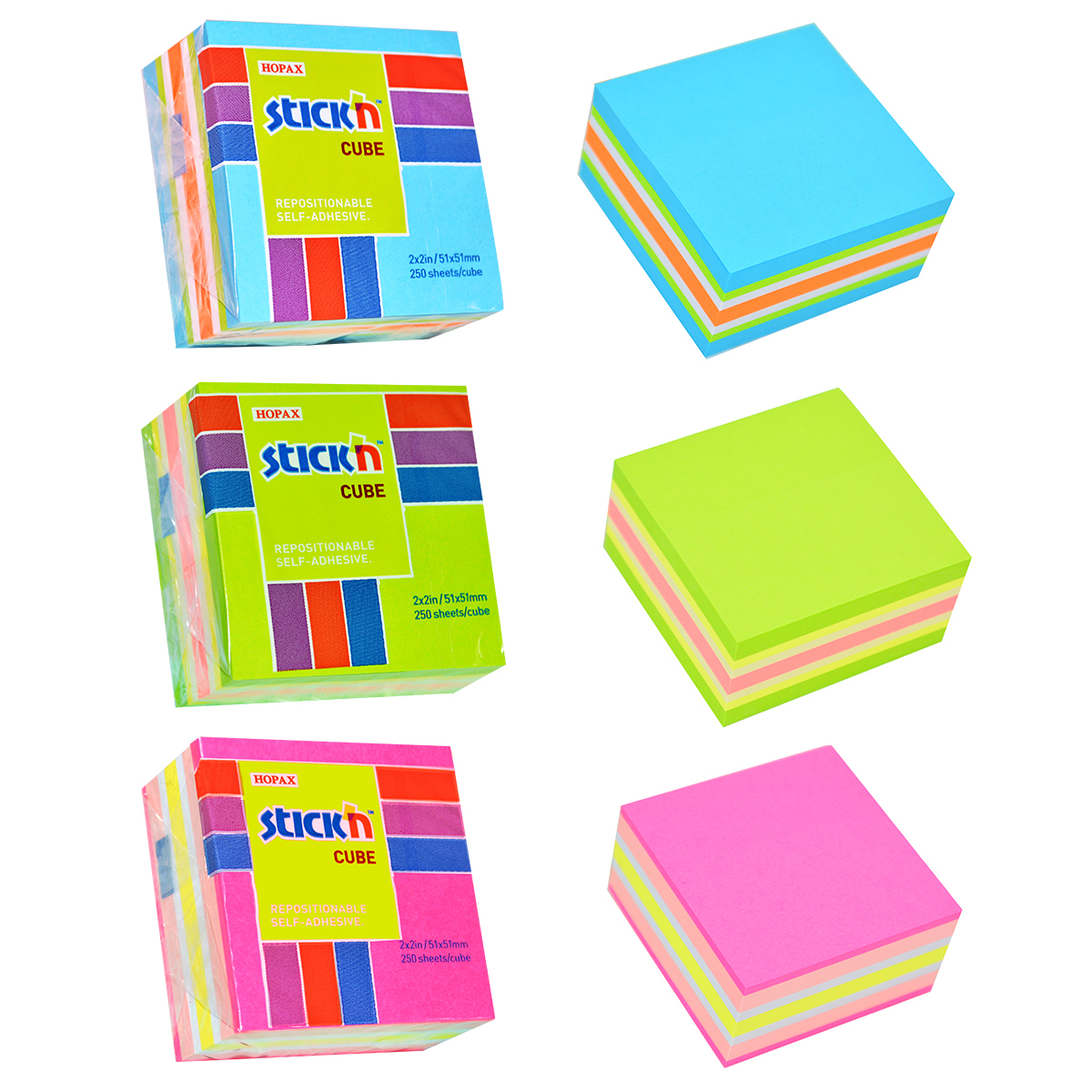 

Karteczki Samoprzy Stick'n 51 X 51 MM MIX Kolorów