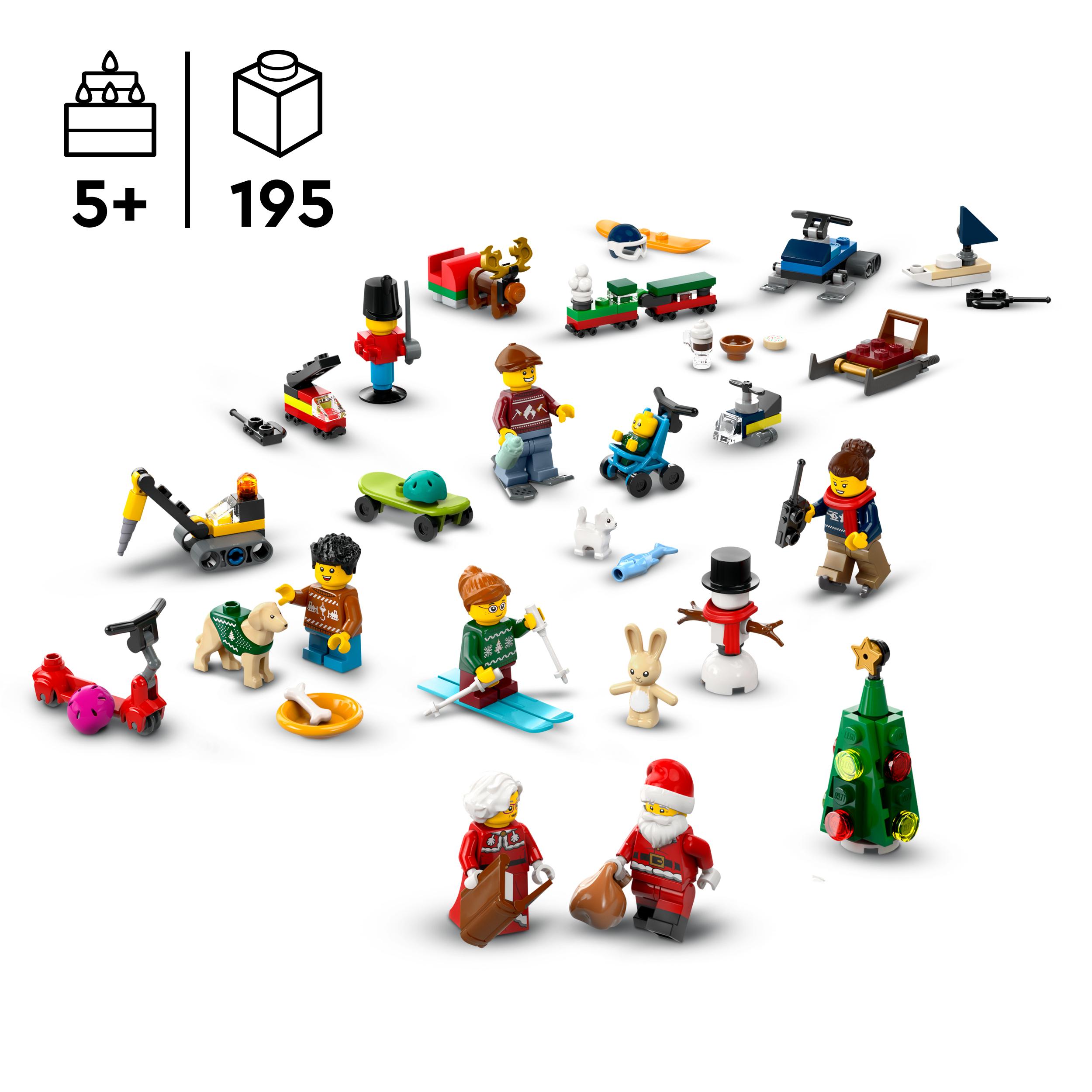 Адвент-календарь LEGO City 60436 2024, 195 деталей, 6 минифигурок и игровой коврик, от 5 лет — фото 6