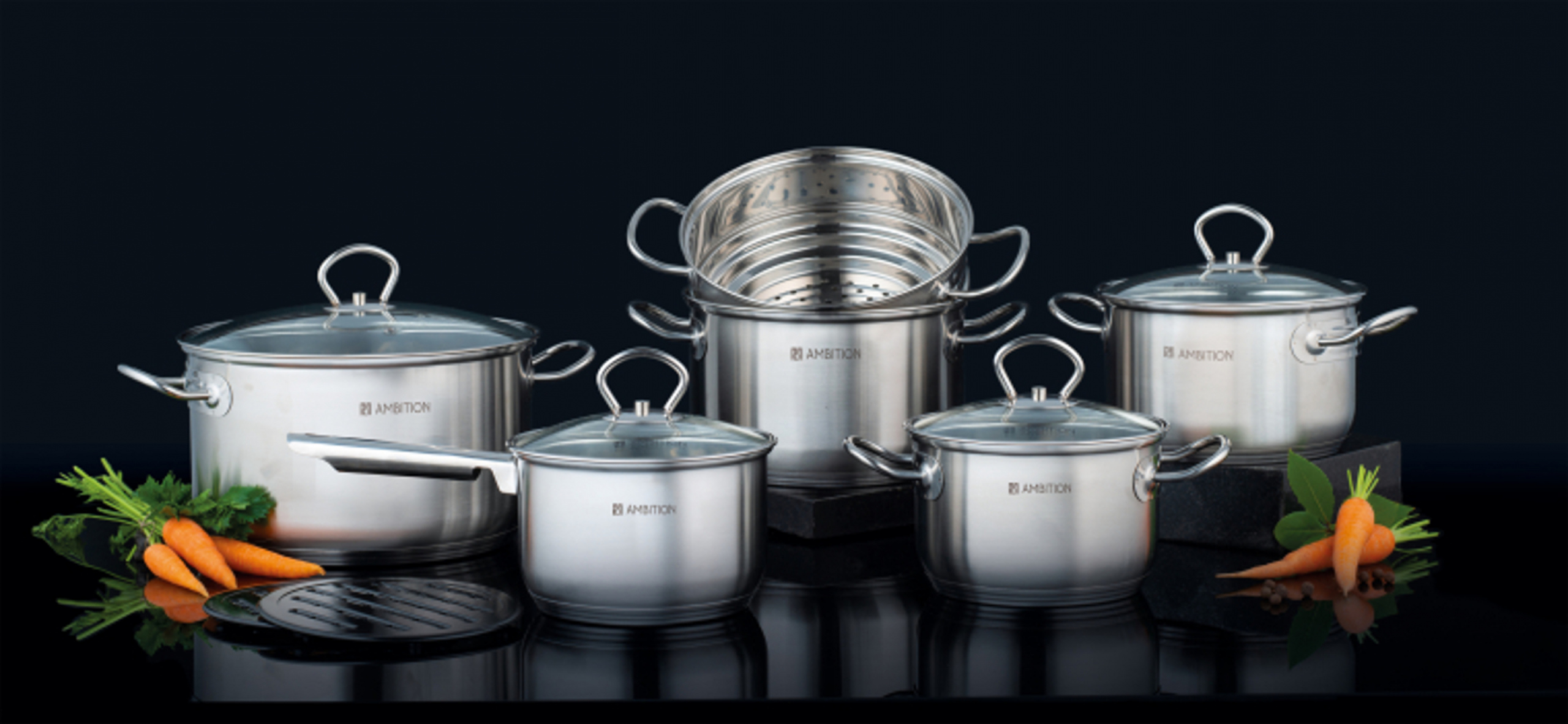Zestaw garnków Ambition ACERO stal nierdzewna 13 el. EAN (GTIN) 5904134687135