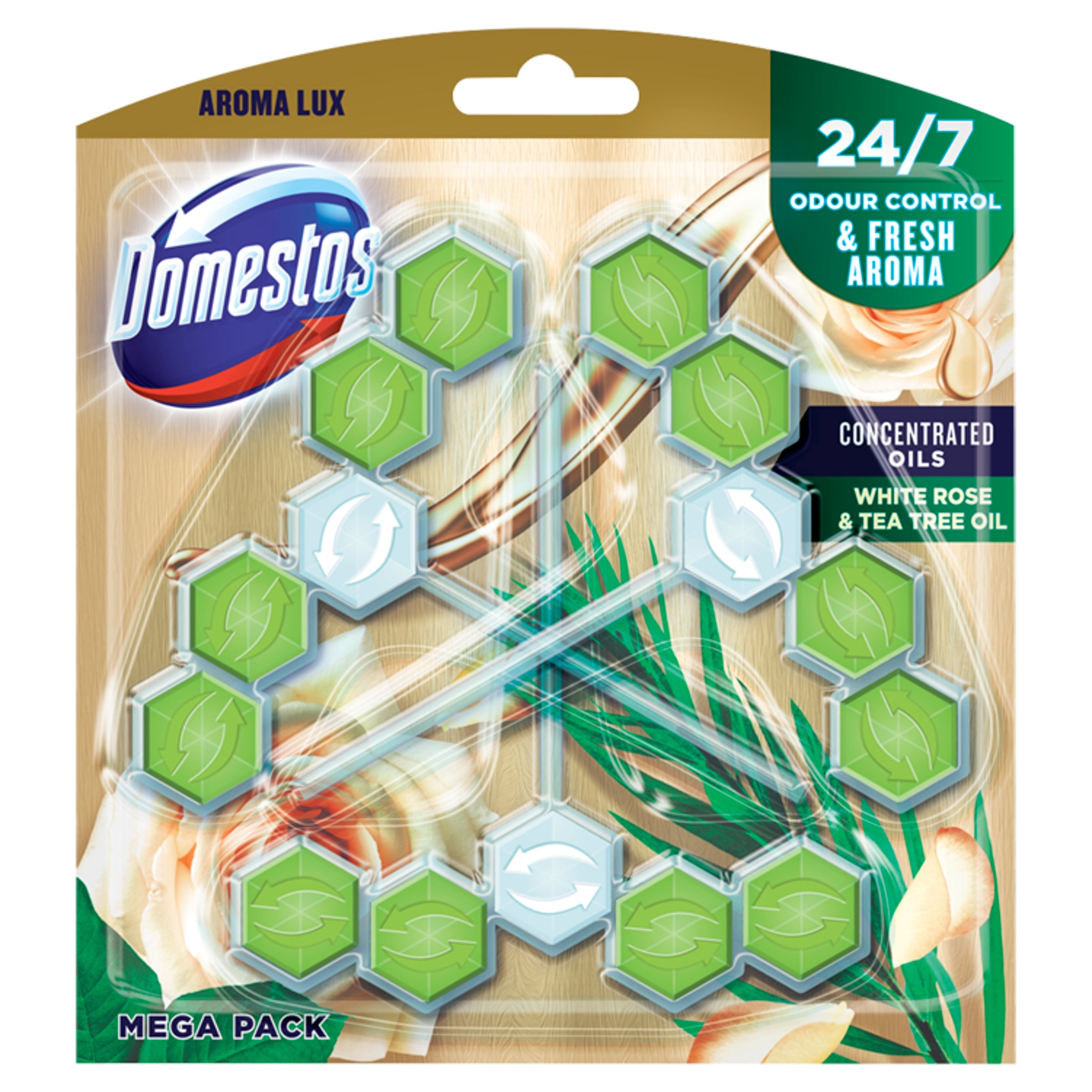 Levně 2x Domestos Wc závěs Aroma Lux Rose&Tea 3x55 g