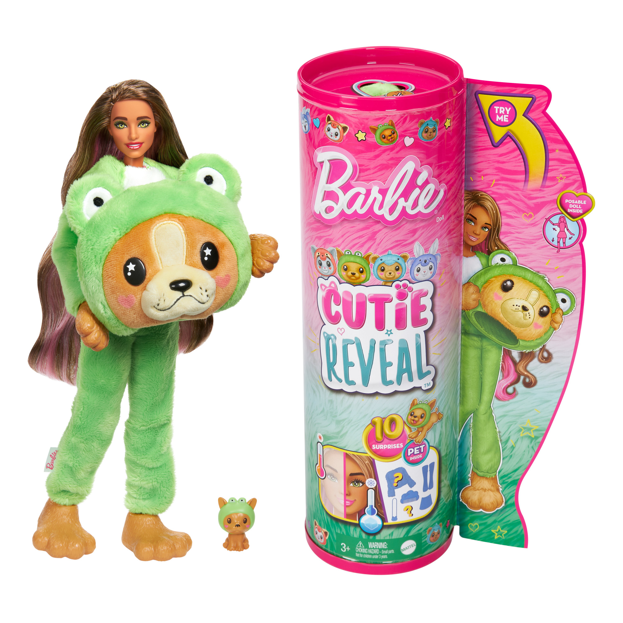 BARBIE CUTIE REVEAL KOSTIUMY LALKA PIESEK-ŻABA HRK24