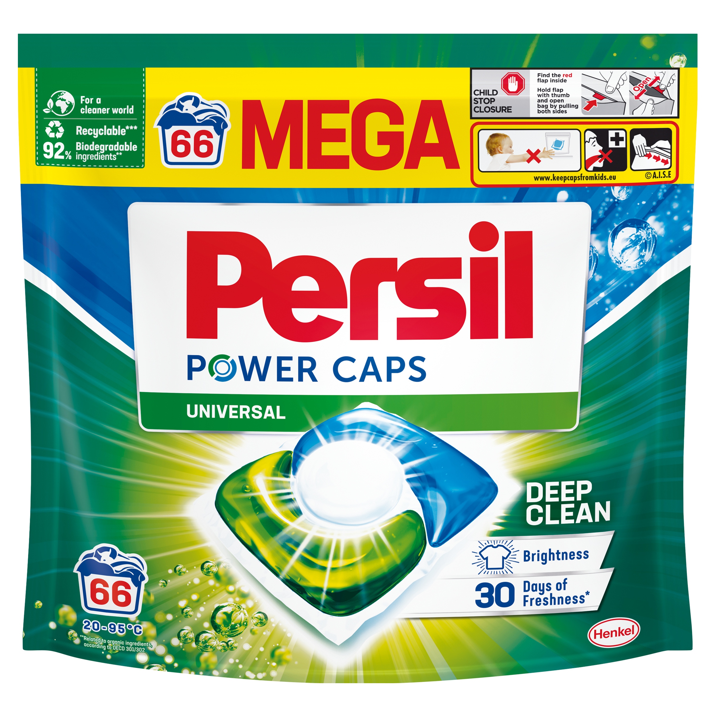 Levně Kapsle na praní Persil Power bílá světlá 66 ks