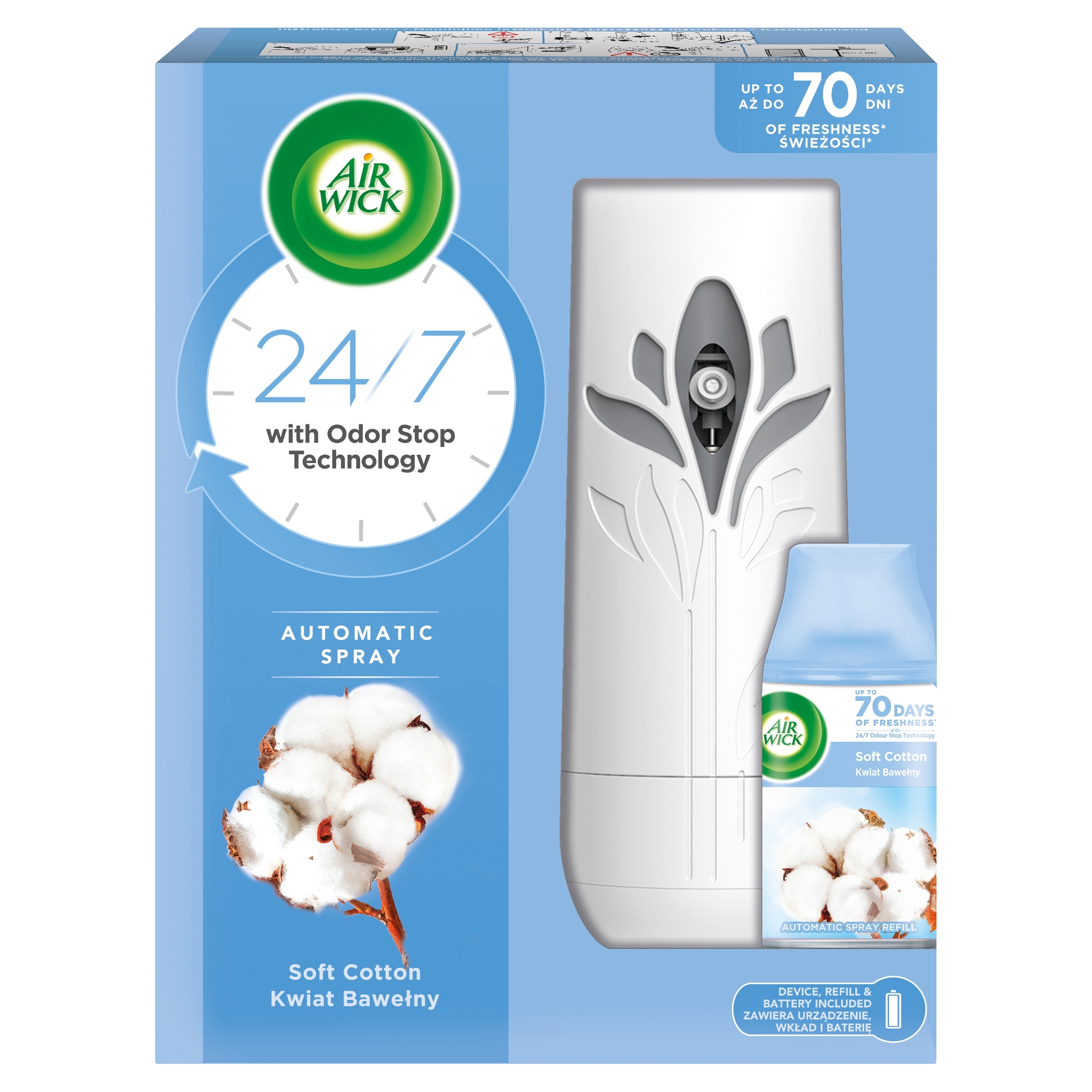

Air Wick Freshmatic Kwiat Bawełny komplet zestaw