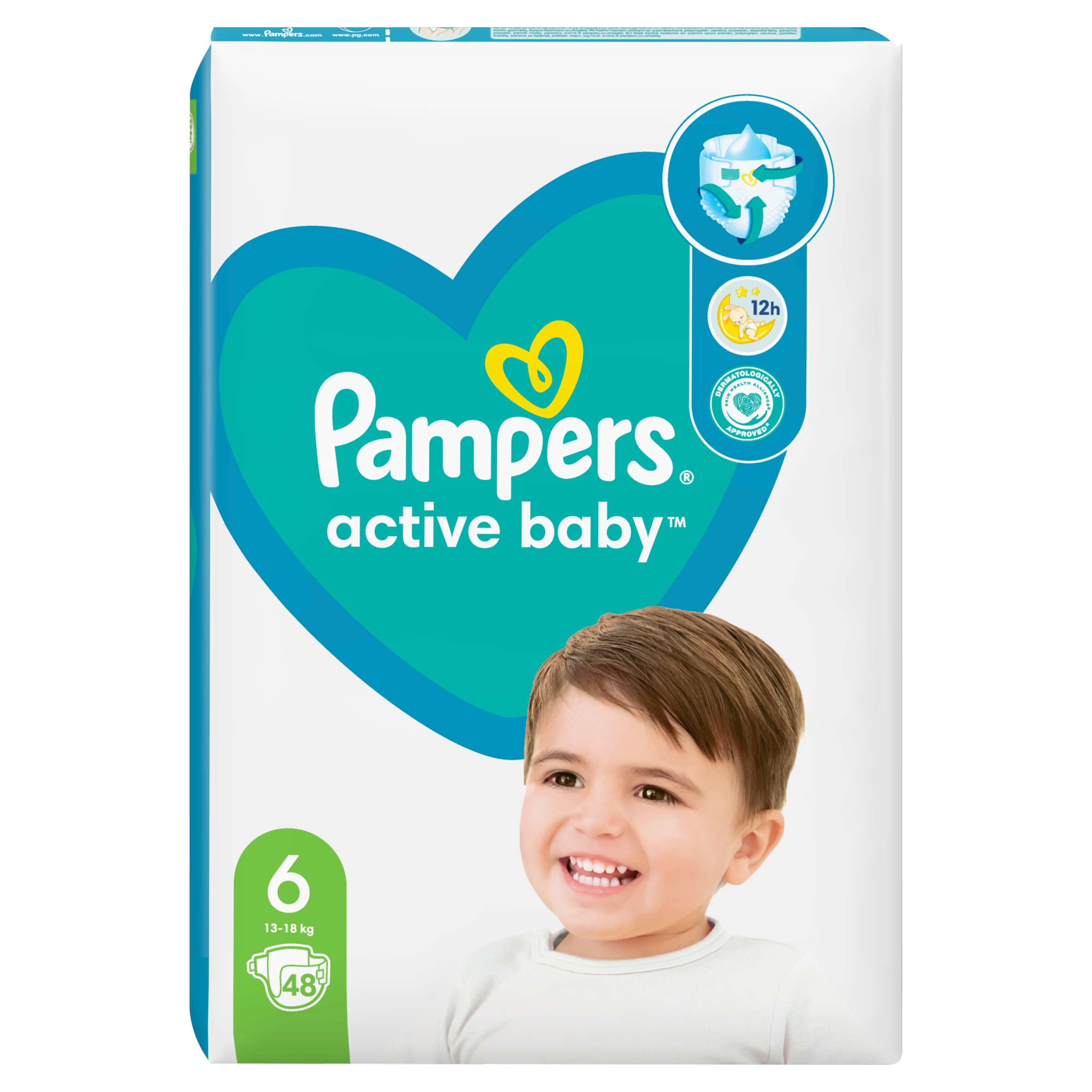 PAMPERS ACTIVE BABY 6 PIELUSZKI 13-18 KG, 48 SZTUK