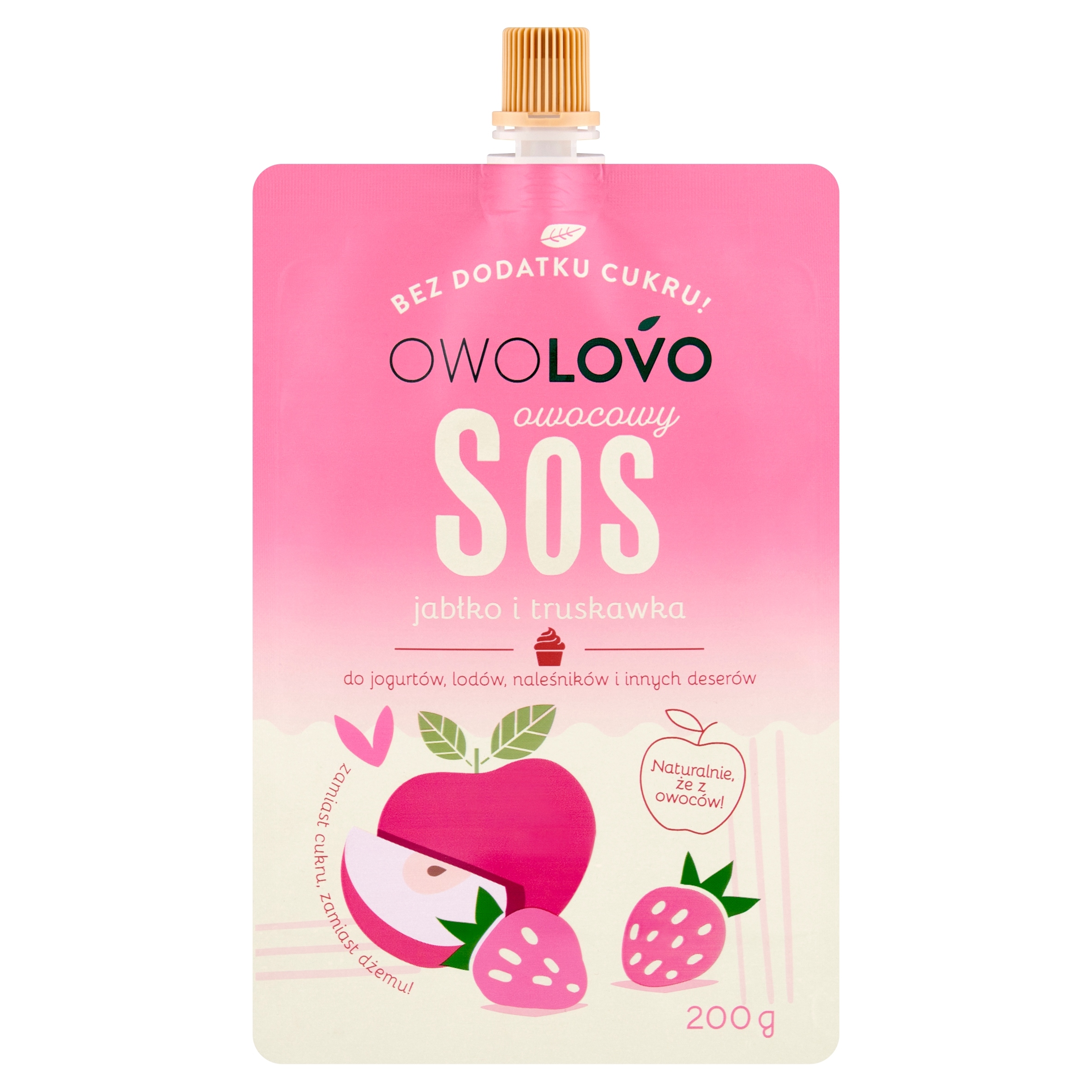 Levně 8x Owolovo Omáčka Jablko-Jahoda 200 g