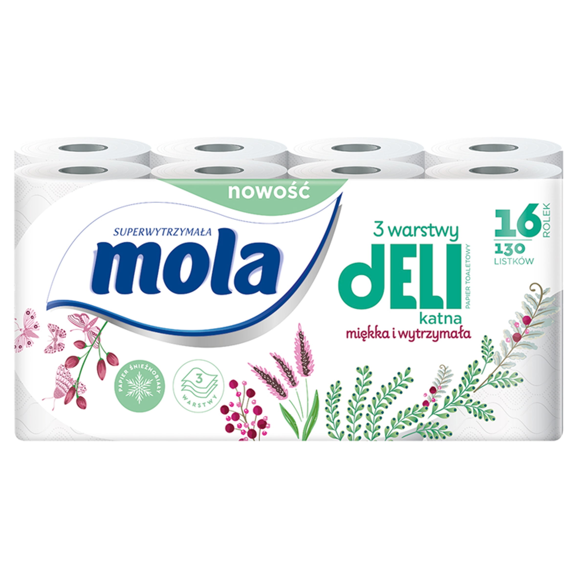 

Mola Delikatna papier toaletowy 3-warstwowy 16szt