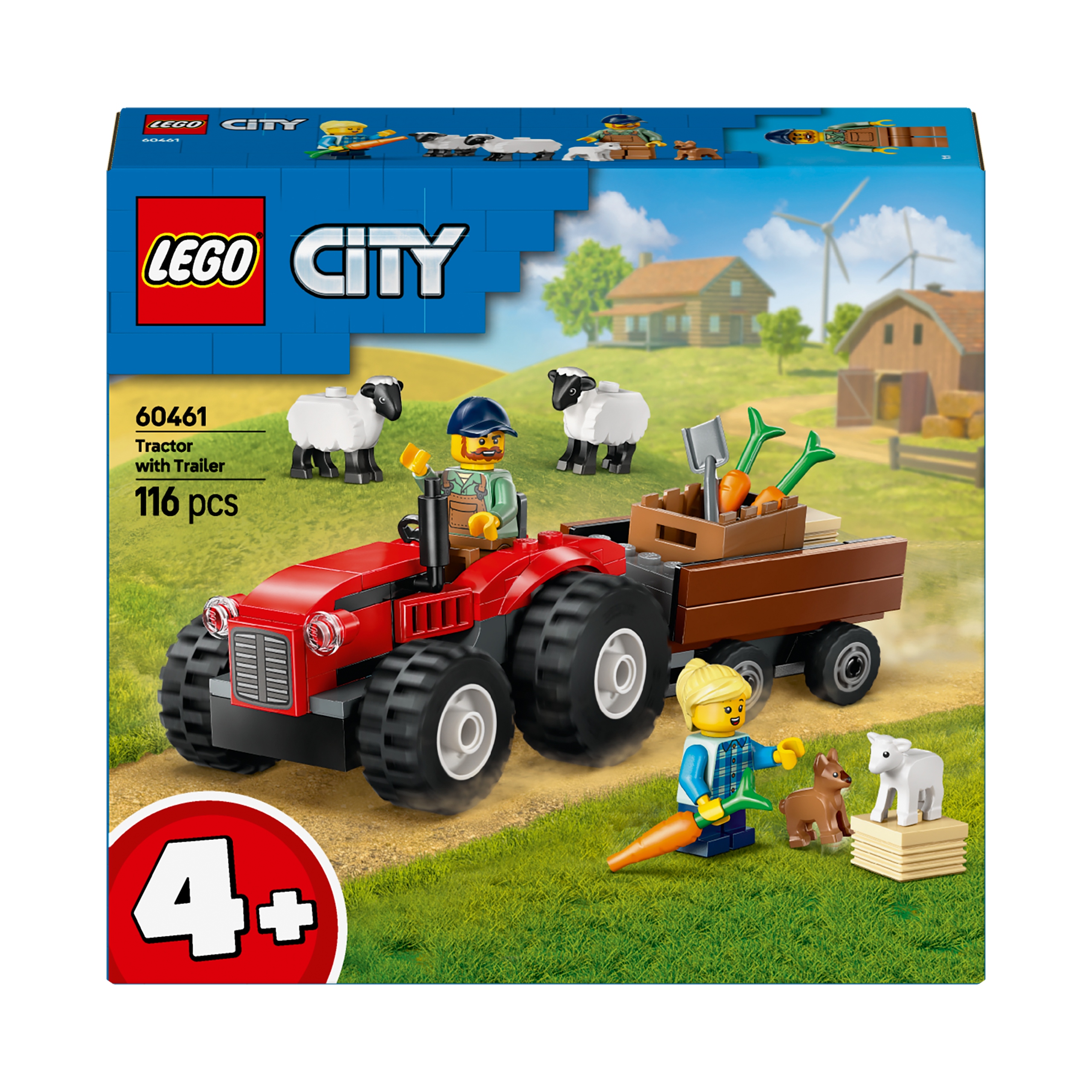 Lego City 60461 City 60461 Czerwony traktor z przyczepą i owcami