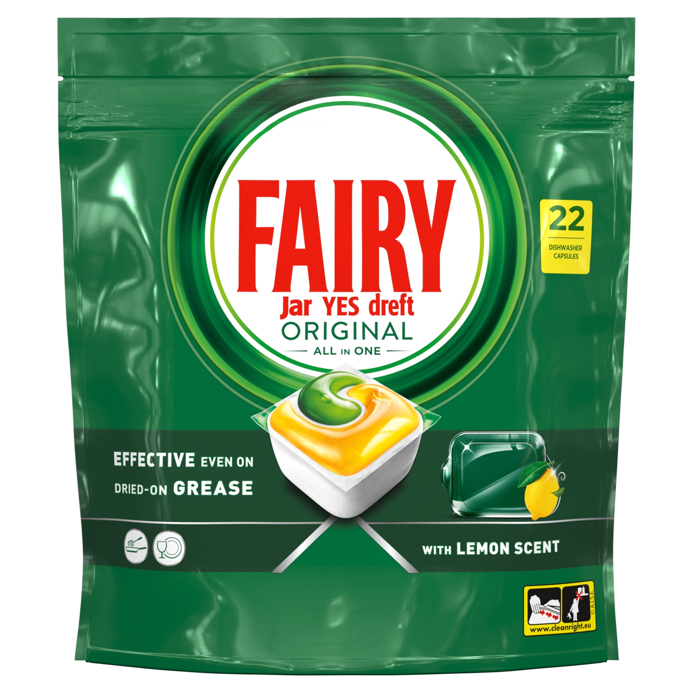 Levně Kapsle do myčky nádobí Fairy Original Citron All In One 132 ks