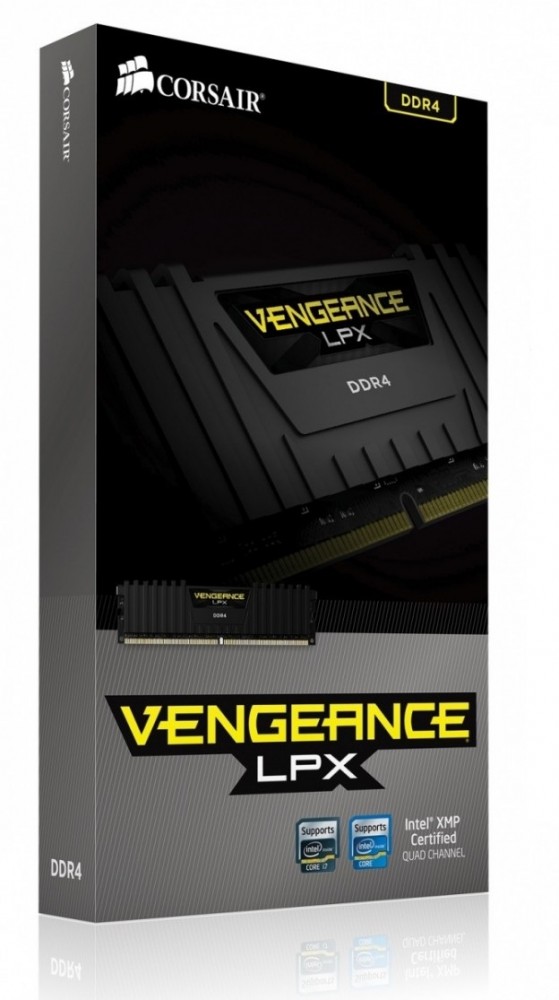 CORSAIR DDR4, 2666MHz 16GB 1x16GB DIMM, 16-18-18-35, XMP 2.0, Vengeance LPX black Heatspreader, Black PCB, 1.2V — 4