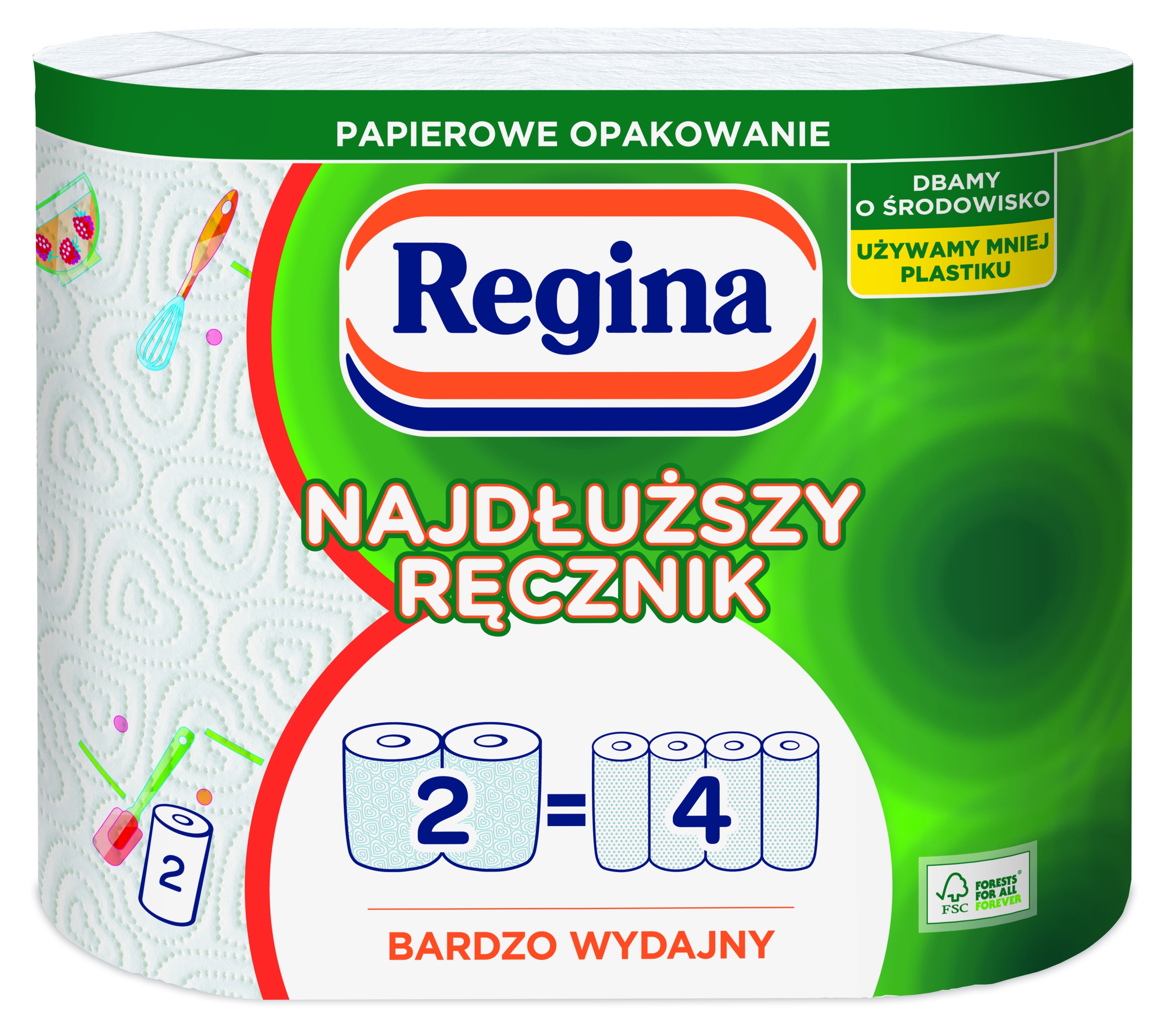 

Regina ręcznik papierowy Najdłuższy nadruk 2 rolki