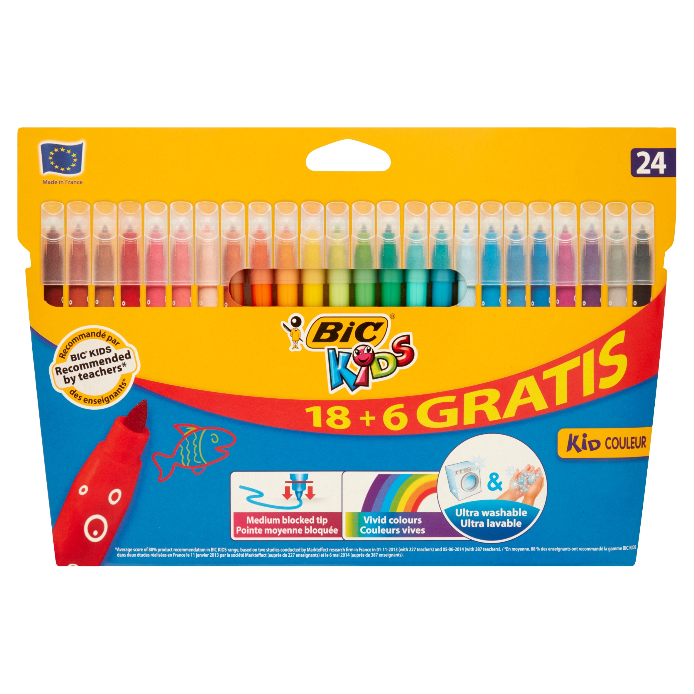 

Flamastry 24 18+6 kolorów Kid Couleur Bic