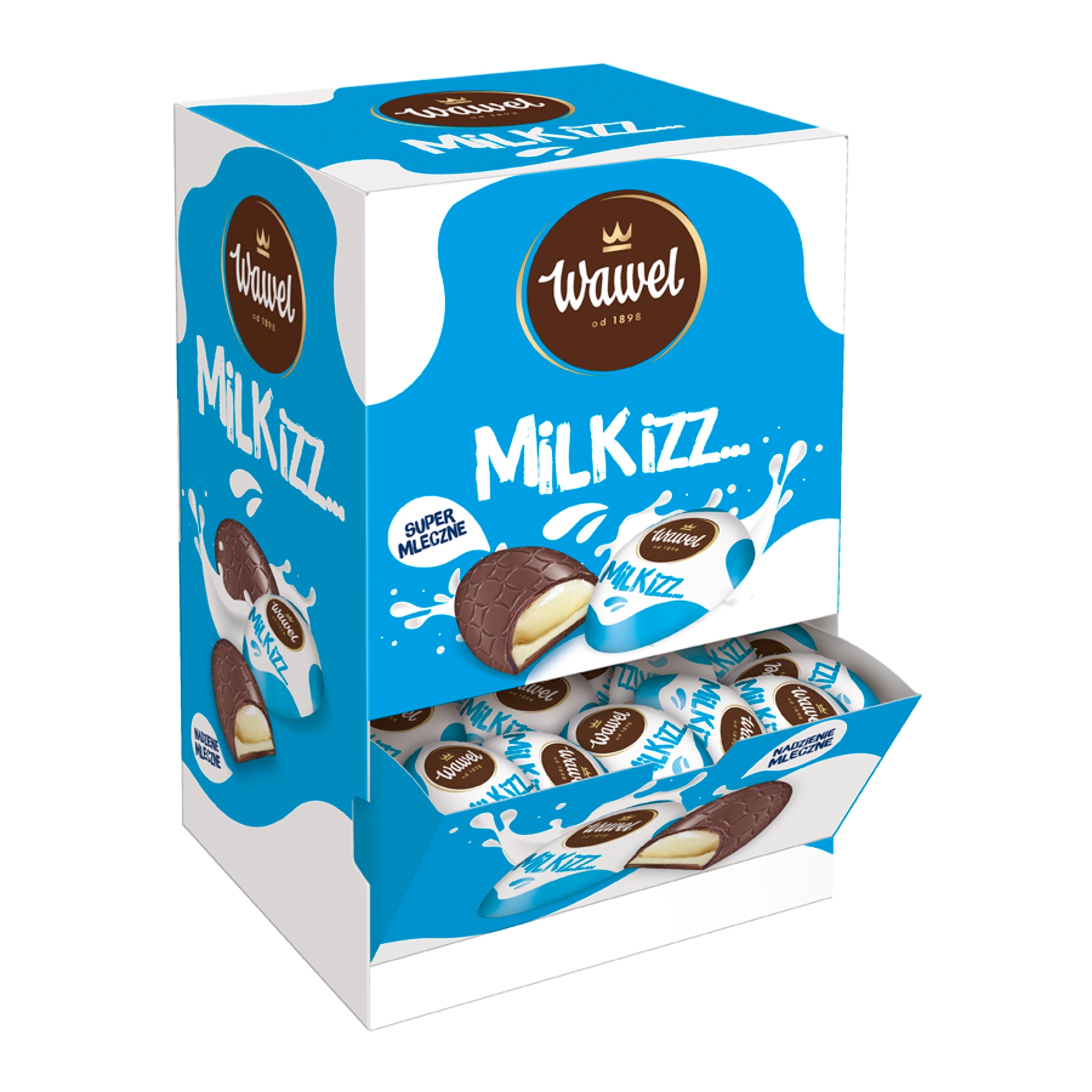 Wawel Milkizz Cukierki Czekoladki Pralinki Kakaowe Nadziewane Mleczne 2,5kg