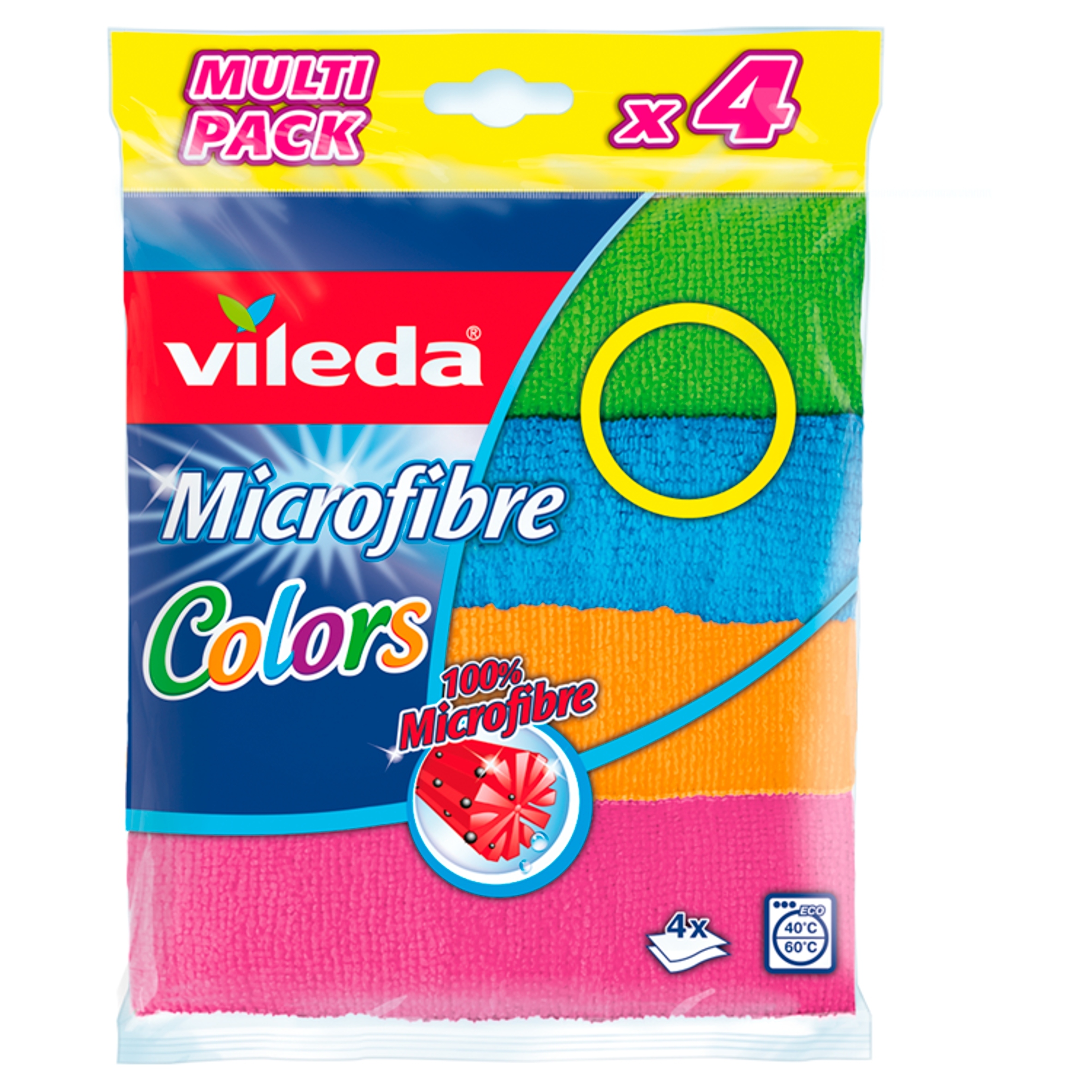 

Vileda 4 szt Ściereczka Microfibra Colors