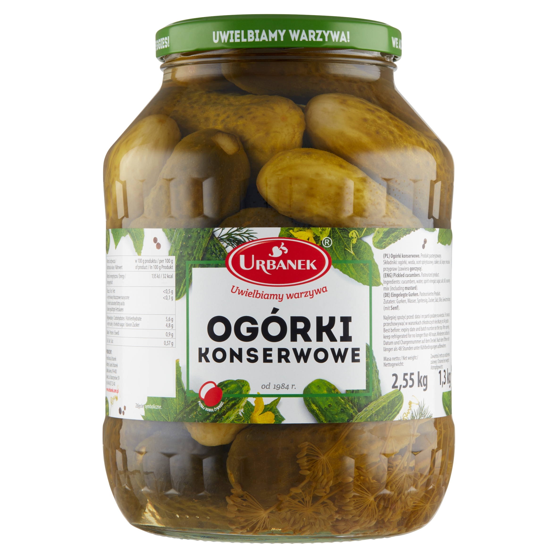 Levně Urbanek Konzervované okurky 2,55 kg
