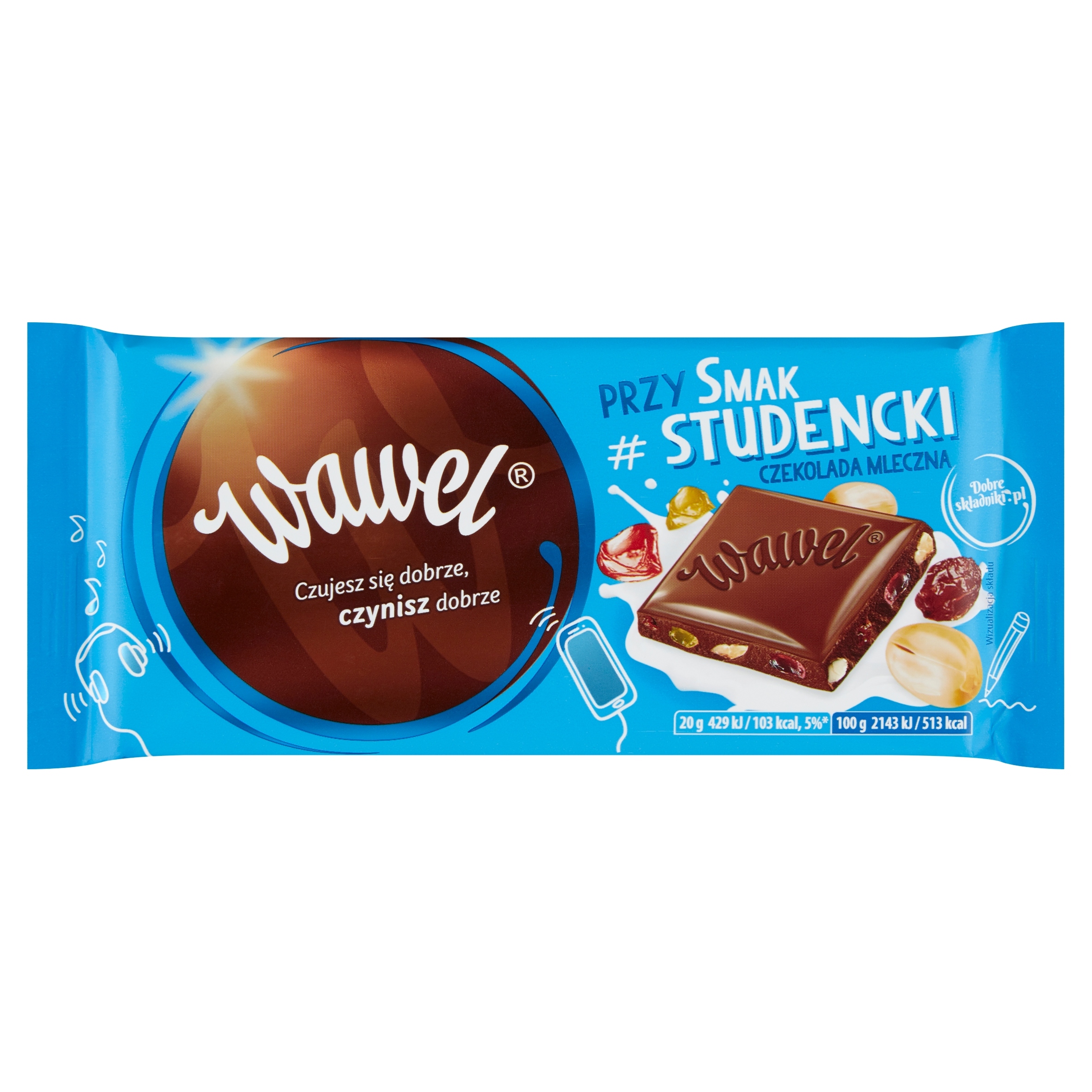 Levně Wawel Čokoláda Mléčná Studentská Pochoutka 100 g