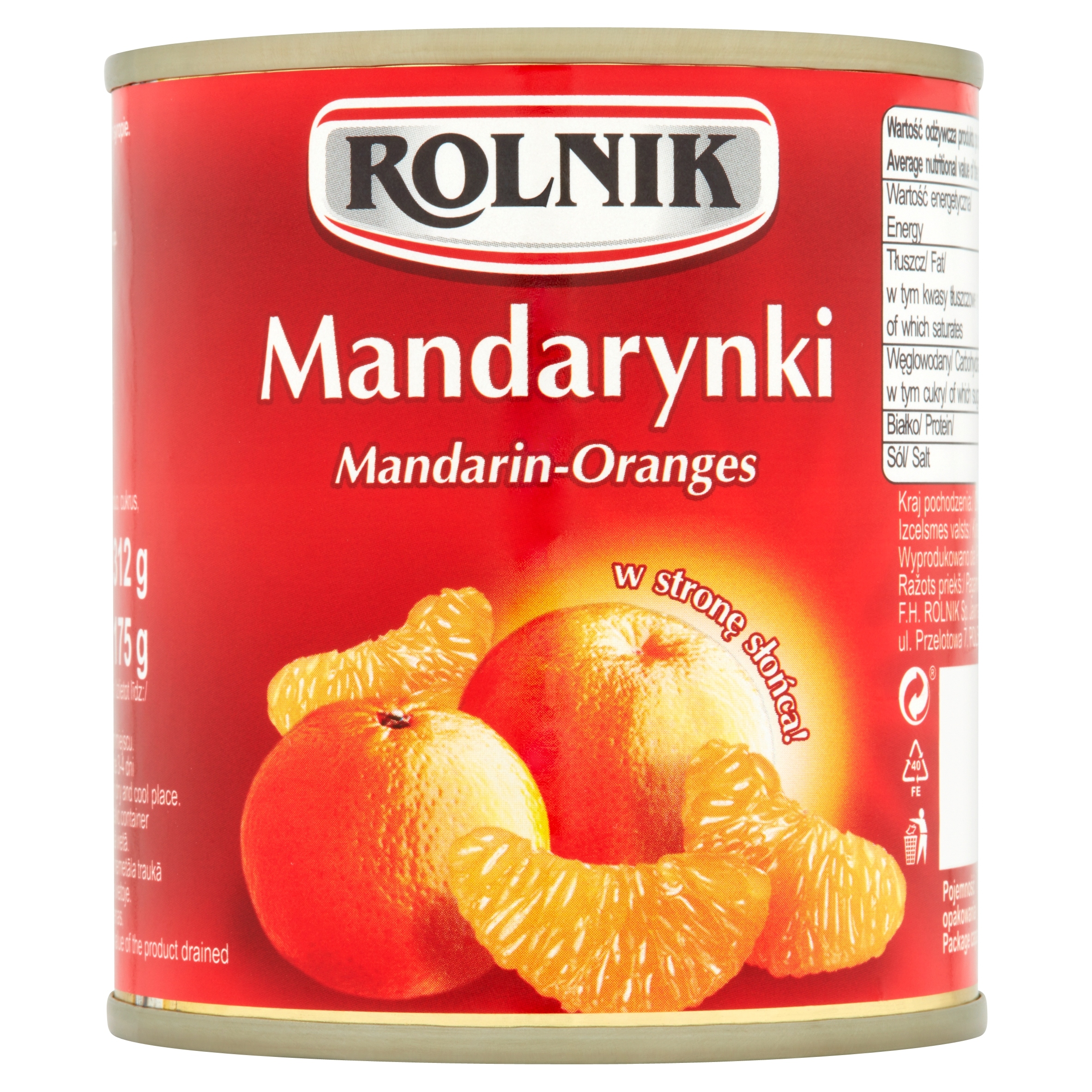 Levně Rolnik Mandarinky v sladkém sirupu v plechovce 314 ml