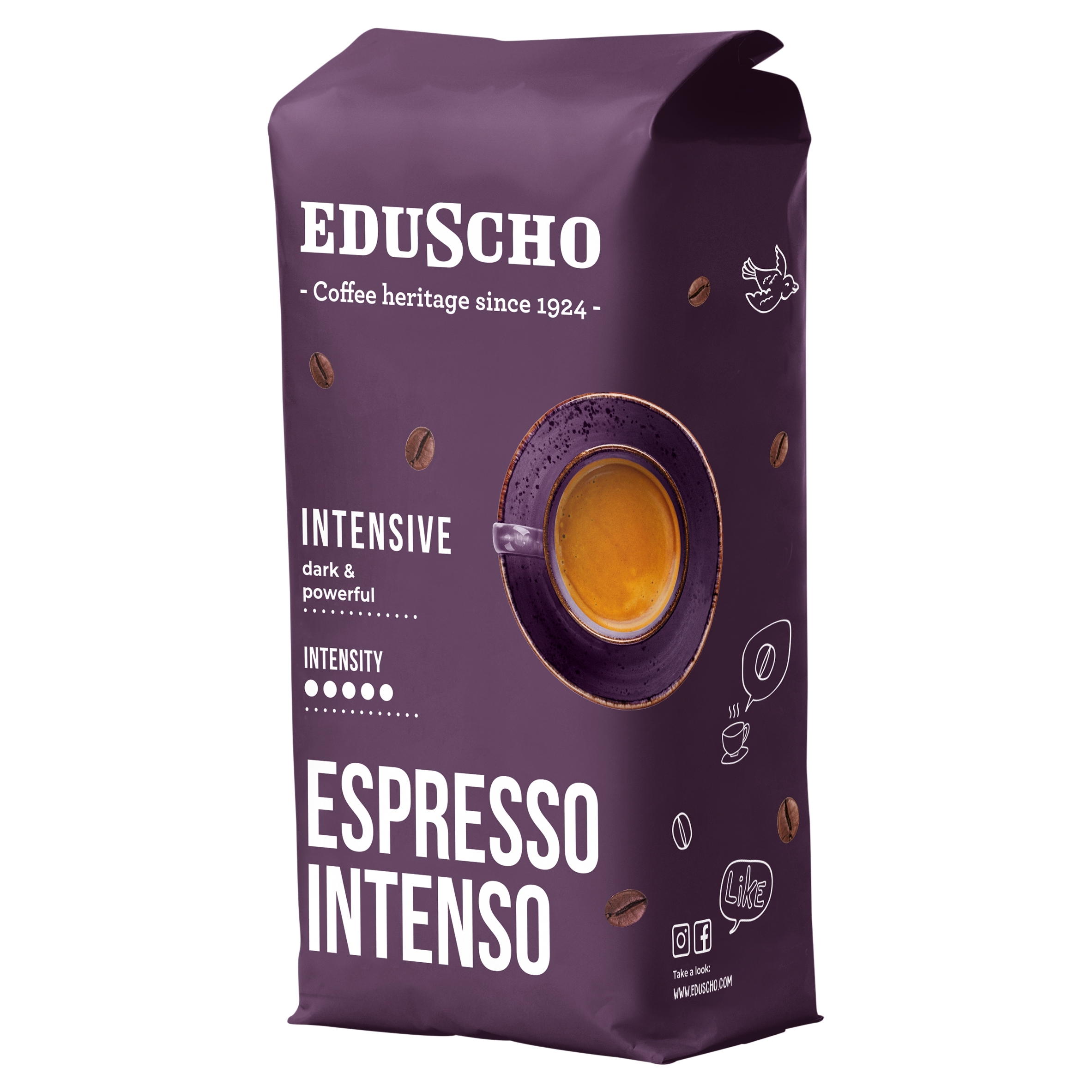 Levně Eduscho Espresso Intenso Intensive Káva pražená zrnková 1000 g