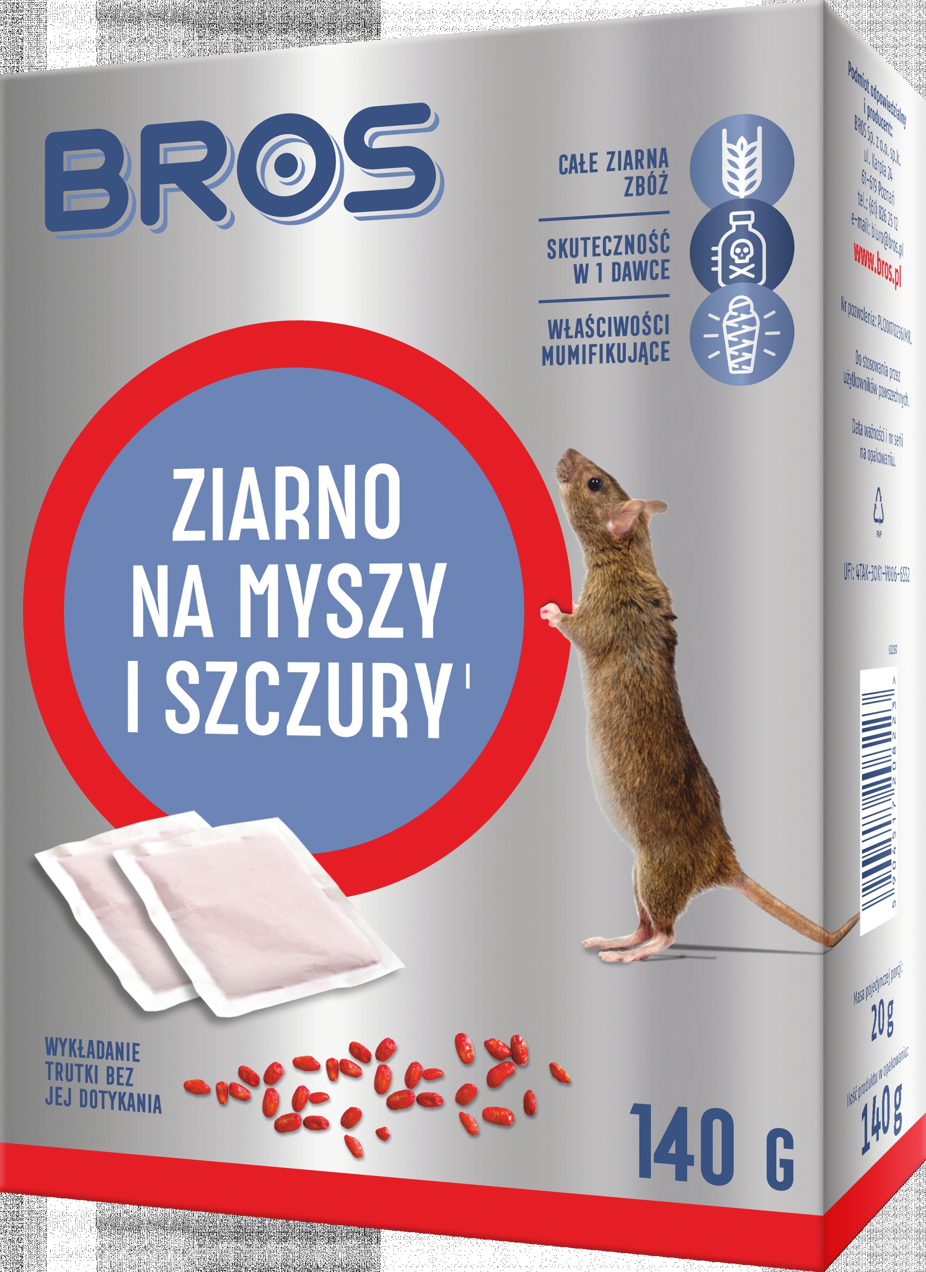 

Bros Silna Trutka na Myszy i Szczury 140g Ziarno