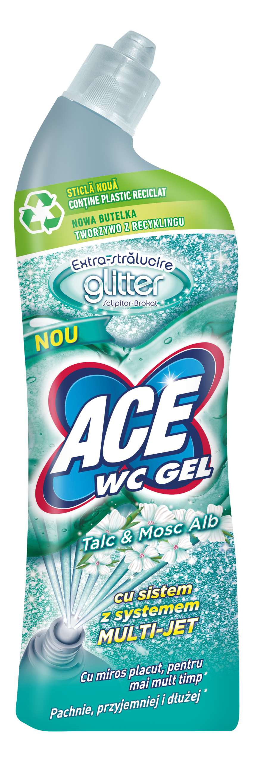 Levně 4x Ace Ultra Wc Gel Brokát Bílé pižmo 700 ml