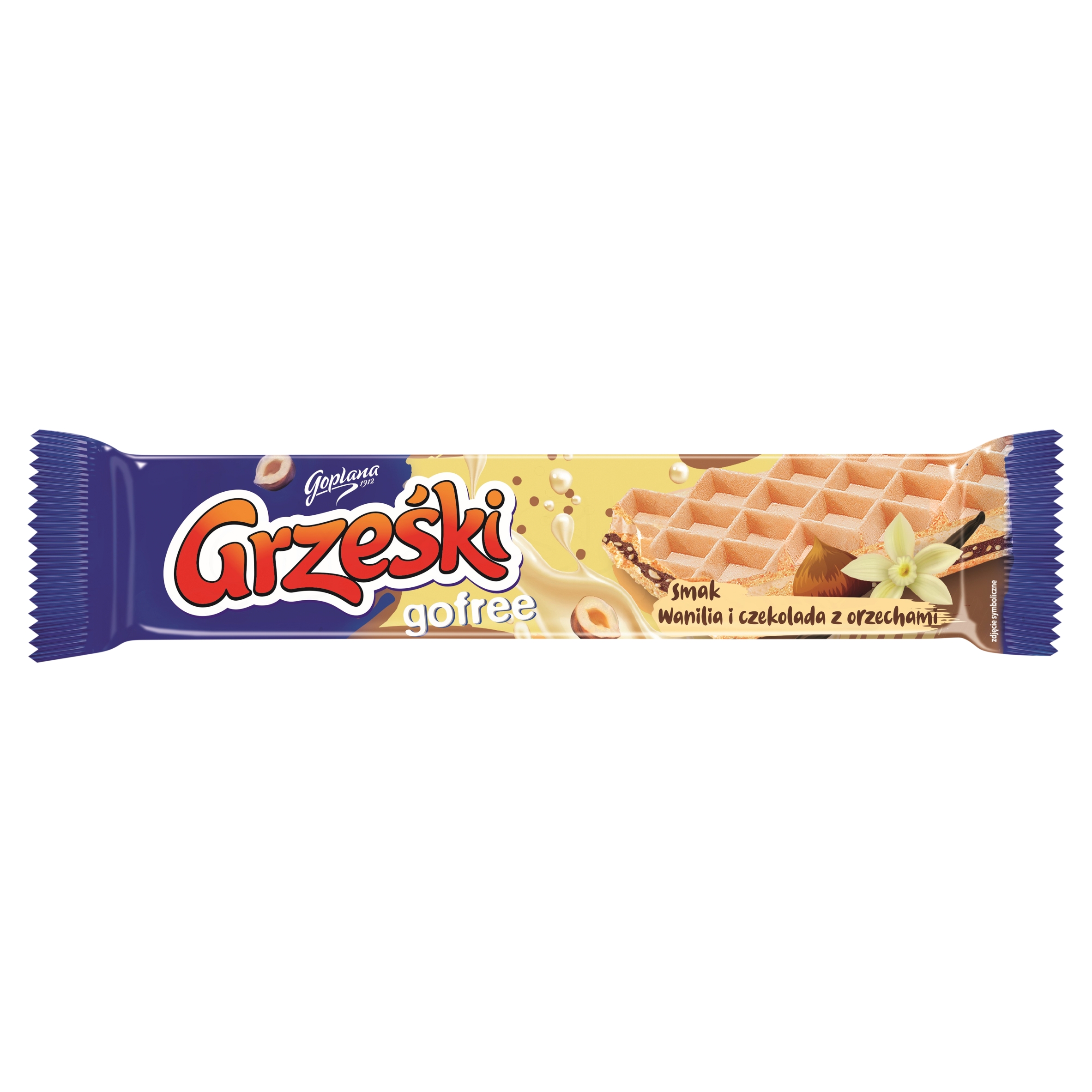 Zestaw Grześki Gofree Wafel Przekładany Kremem Wanilia Czekolada 33g 35 szt
