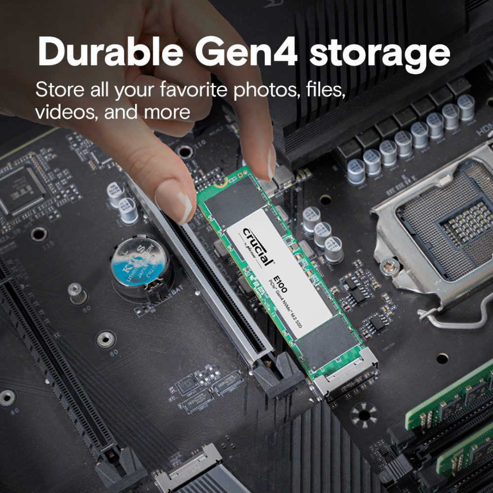 CRUCIAL E100 2000GB [2TB] NVMe PCIe Gen.4 M.2 2280 — 7