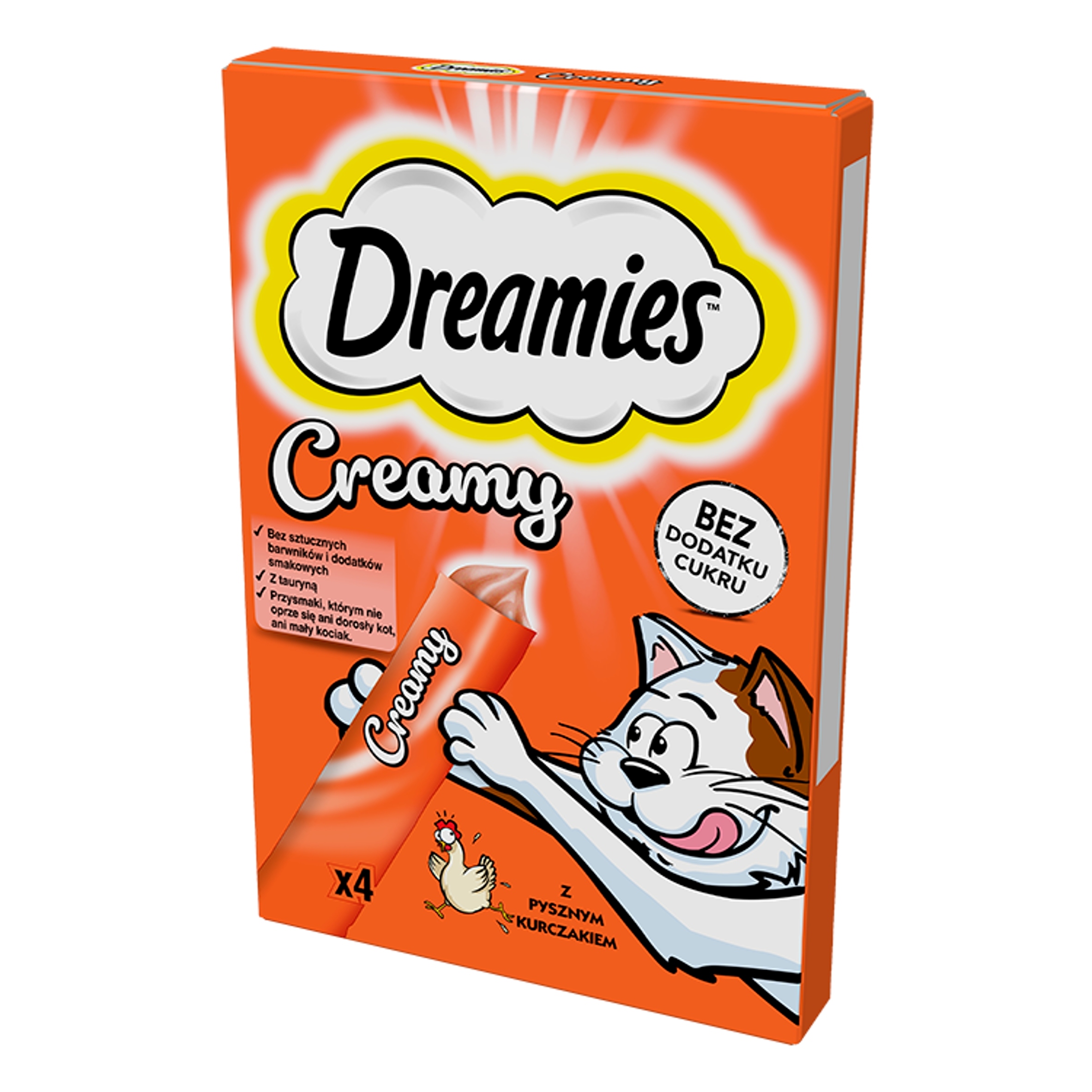 Levně 8x Dreamies Creamy Pamlsek pro kočky Kuře 4x10 g