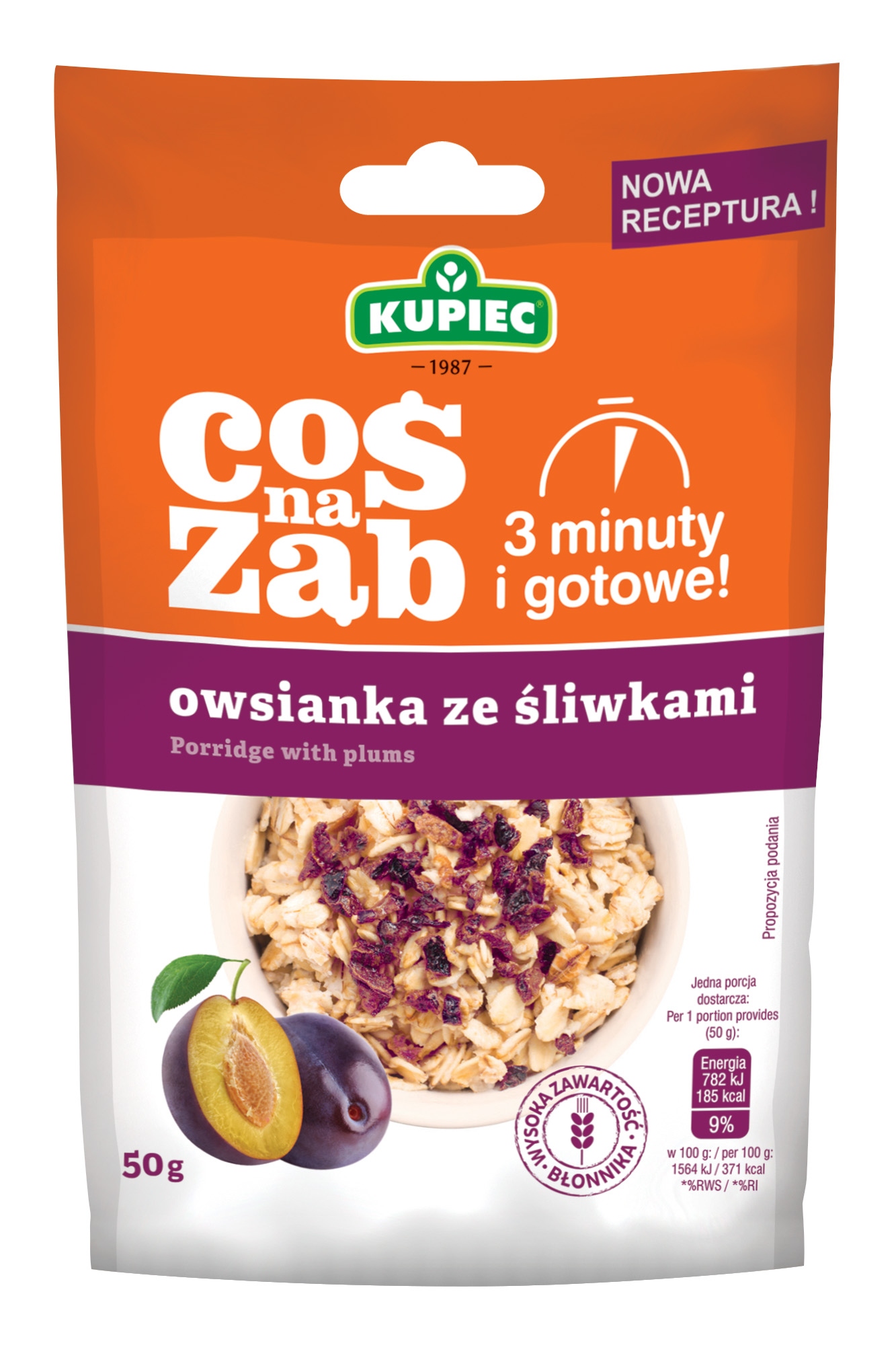 Levně 17X Kupiec Ovesná Kaše se švestkami (fólie) 50 g