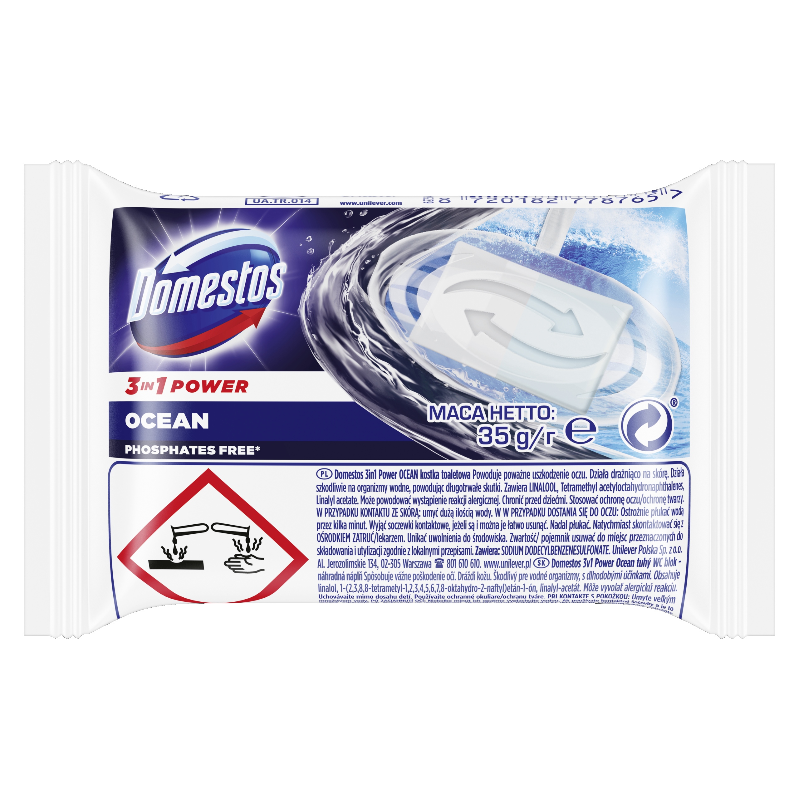 13X Domestos Ocean Kostka na Wc Zásoba 35G