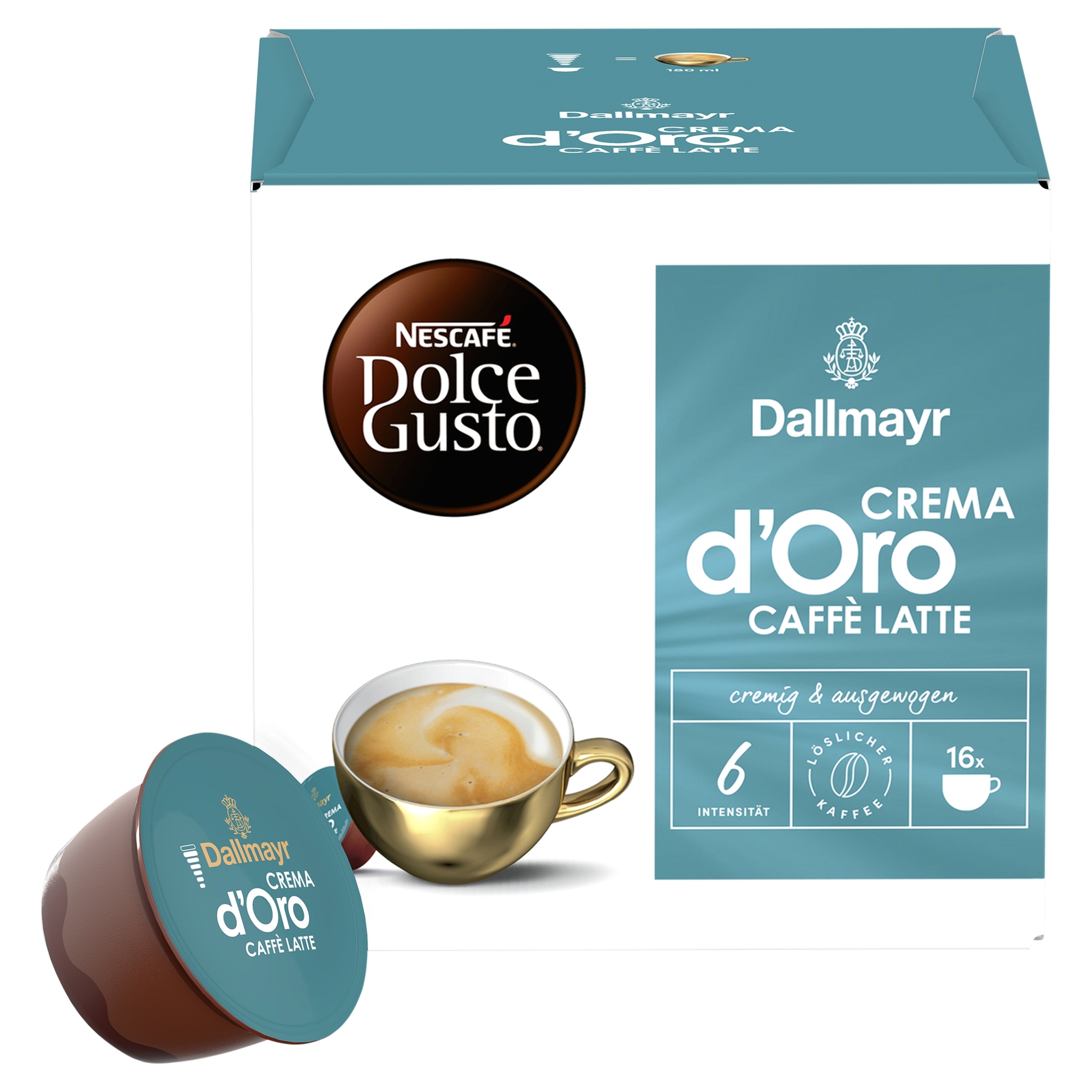 Levně Kapsle Dolce Gusto do kávovaru Nescafe Crema d'Oro Caffe Latte 2 x 16 ks