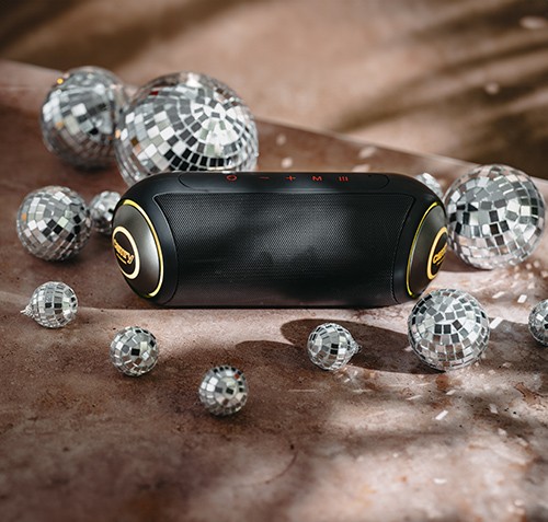 Głośnik Bluetooth CR 1901 Black - Mocny Bas, Wodoszczelny IPX7