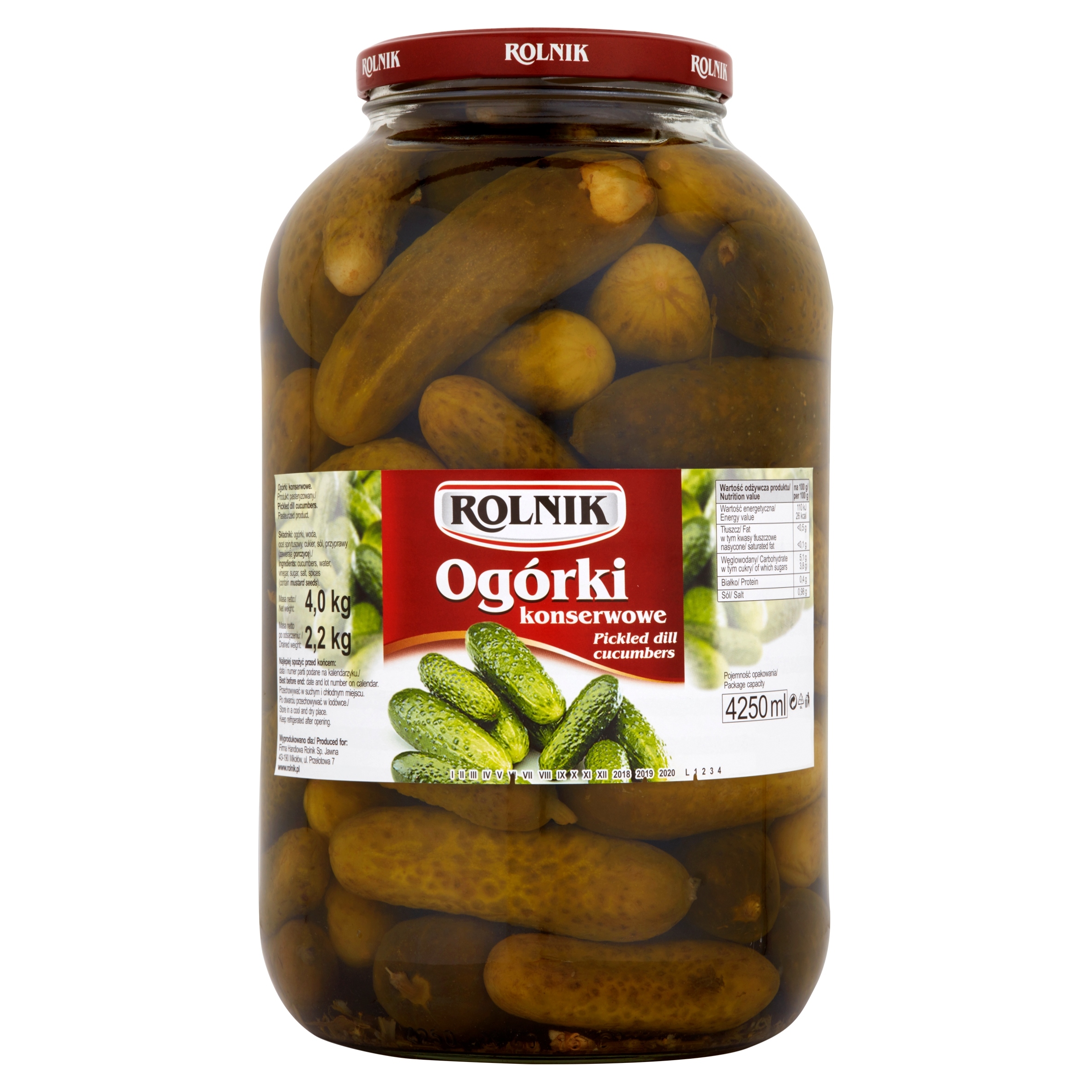 Levně Rolnik Konzervované okurky 4,0 kg
