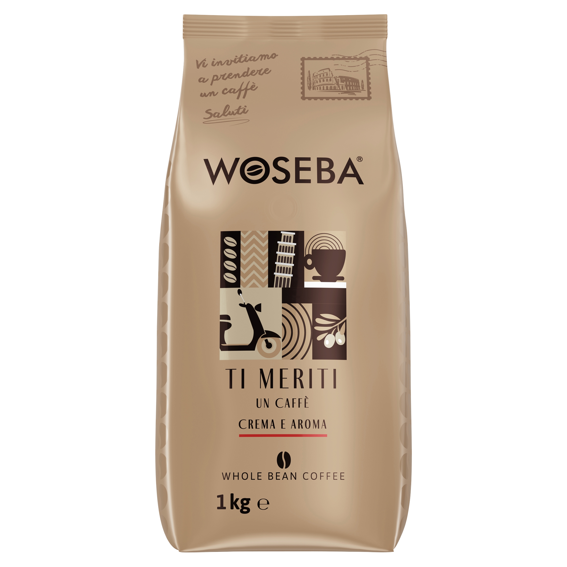 Levně Woseba káva káva Ti Meriti Crema E Aroma 1 kg 1000 g