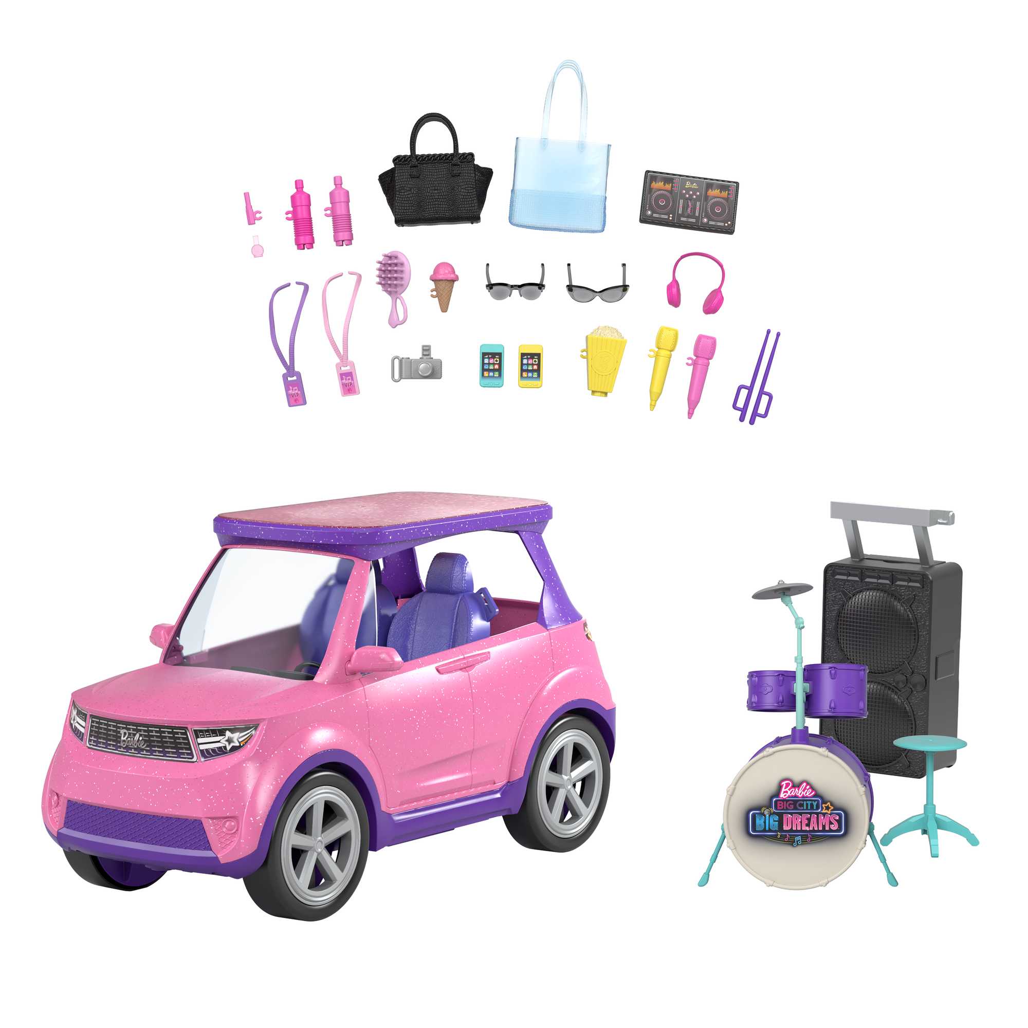 Zestaw Barbie Big City Big Dreams Samochód koncertowa scena