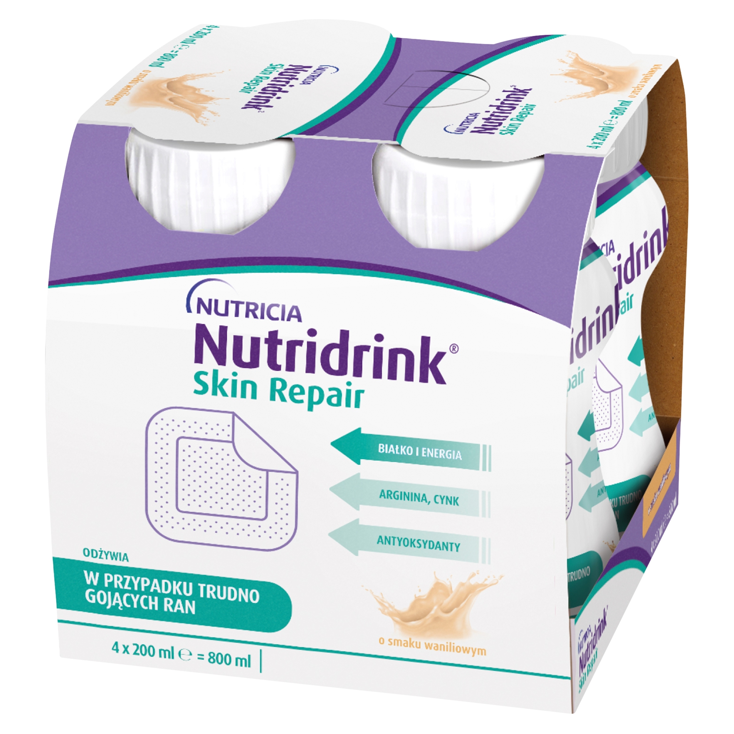 Żywność medyczna Nutridrink Skin Repair wanilia 12 x200 ml