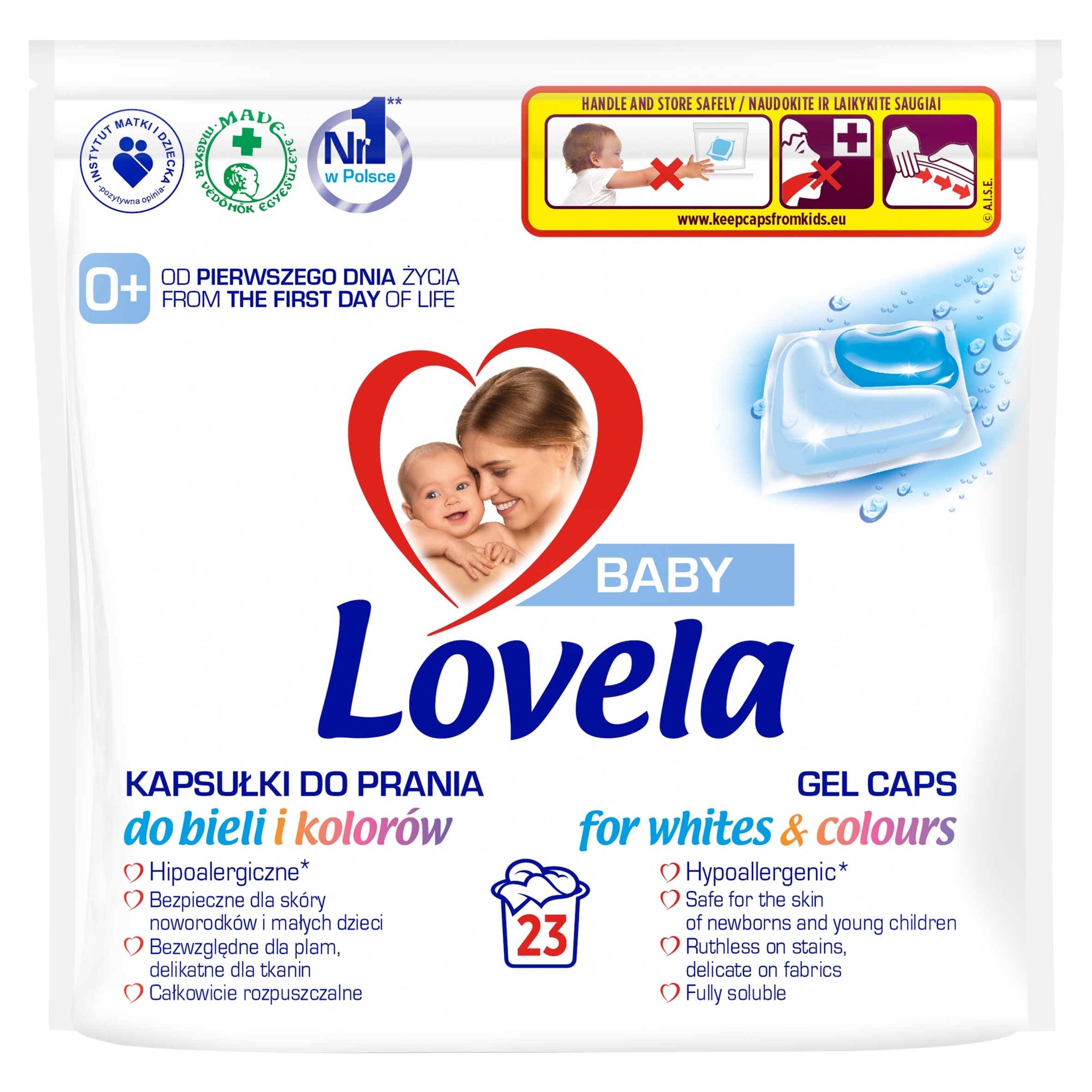 Levně Lovela Kapsle na barevné a bílé prádlo 23 ks.