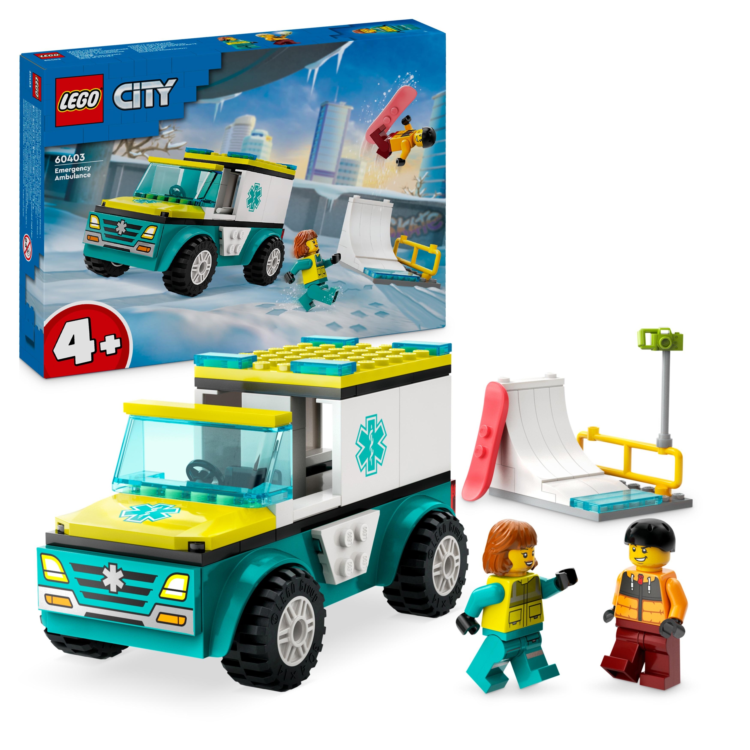 Nové Originální Lego 60403 City – Ambulance a snowboardista – Ideální dárek