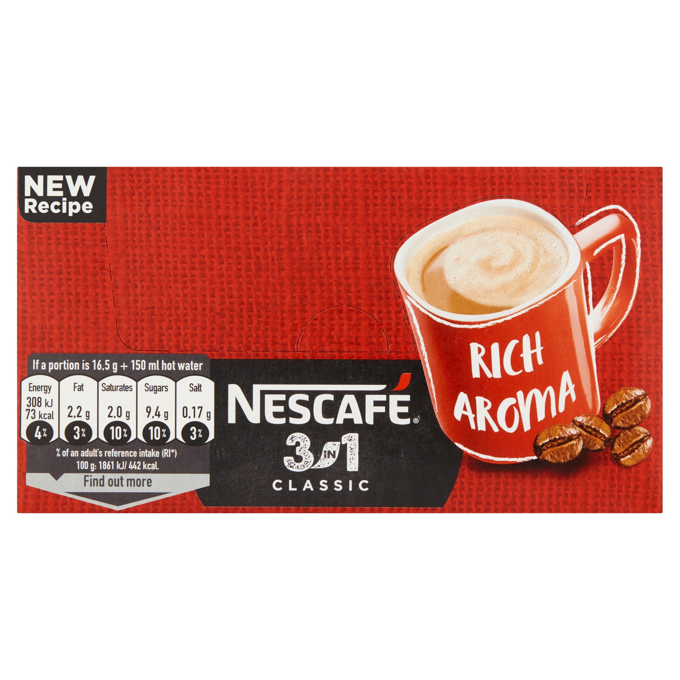 Levně Rozpustný kávový nápoj Nescafé 3v1 Classic 28 x 16,5 g