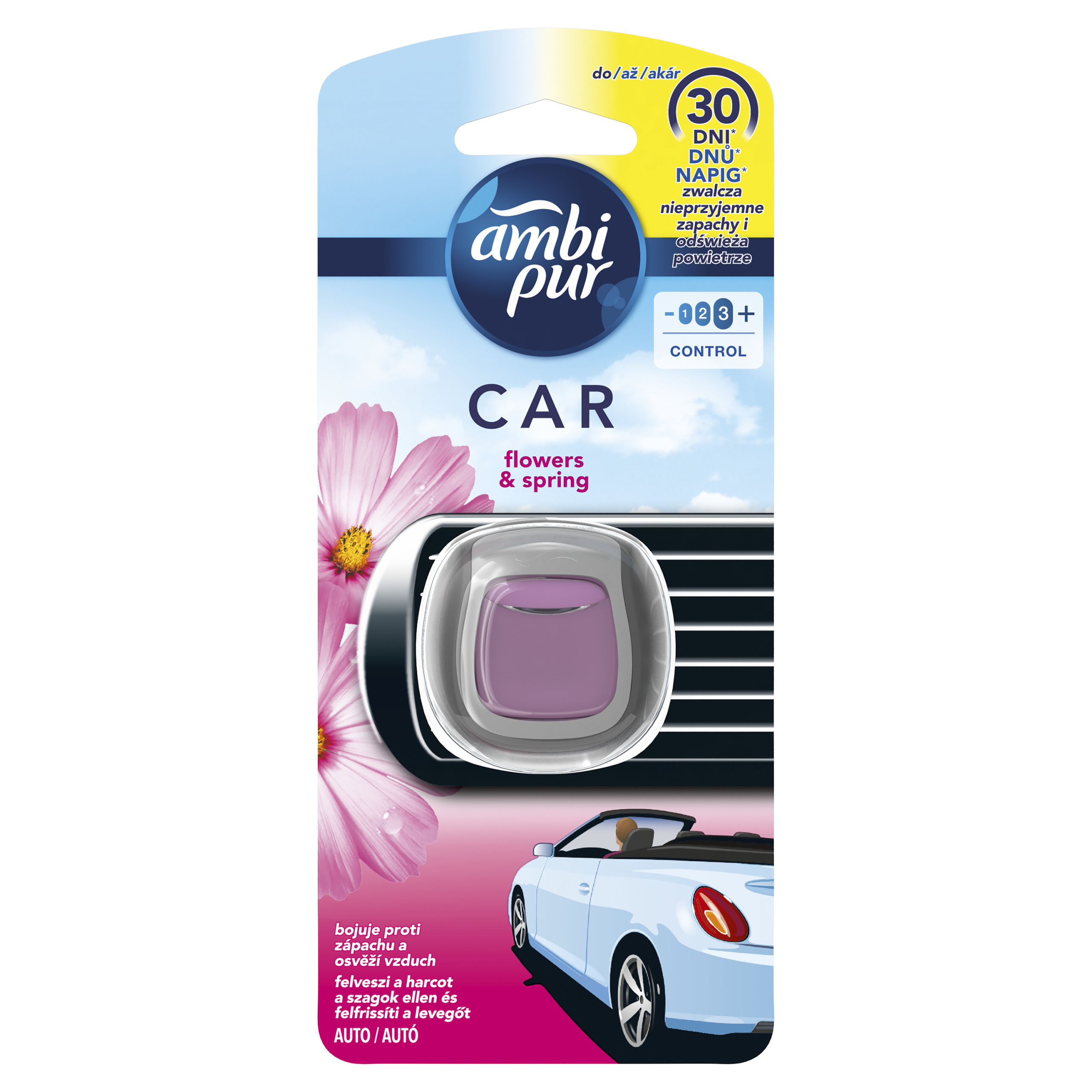 Ambi Pur Car Flowers & Spring zestaw startowy 1 szt.