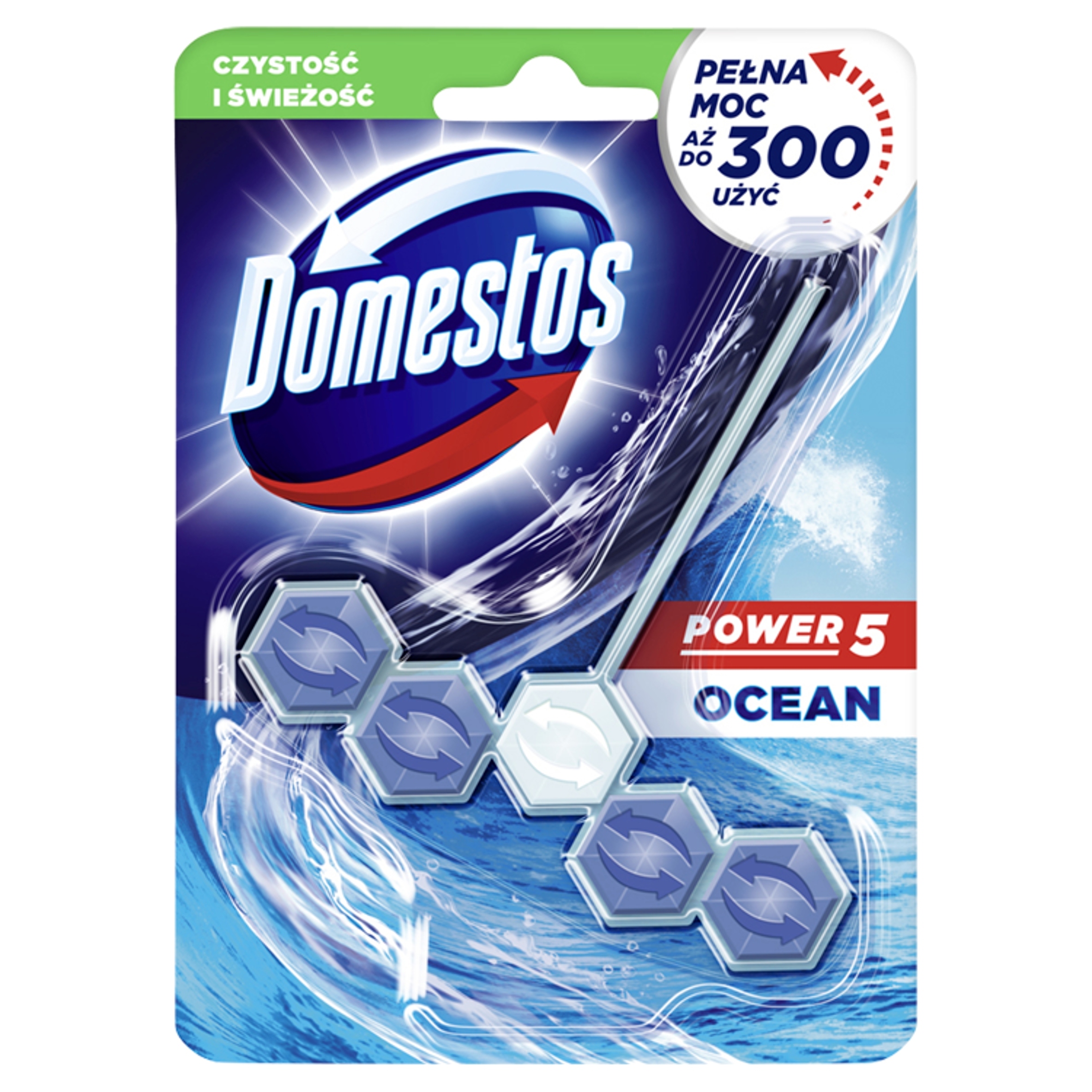 Levně 8X Domestos, Power 5, Ocean, Toaletní kostka, 55 g