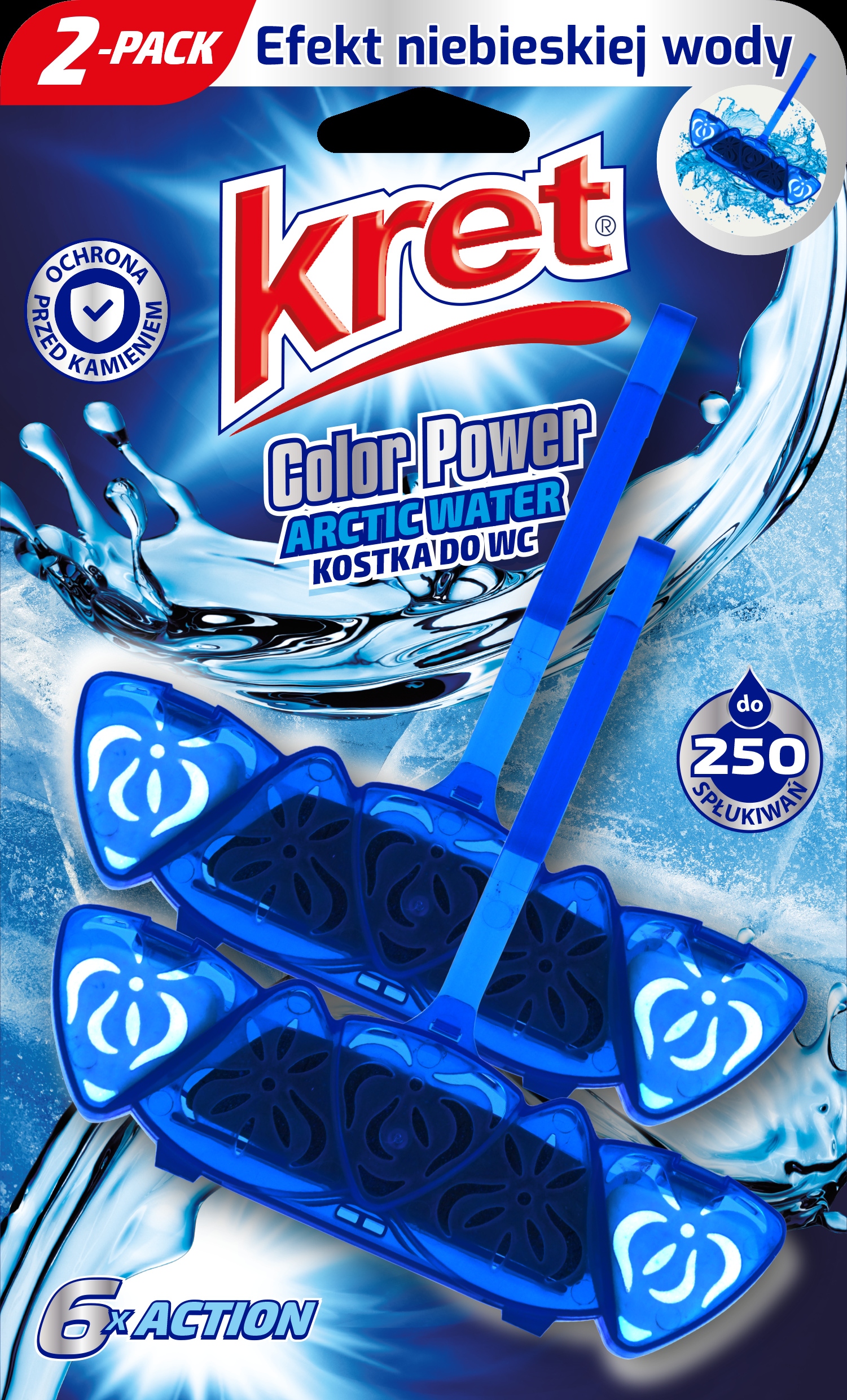 

Kret Color Power kostka do Wc Arctic Water 2x40 g