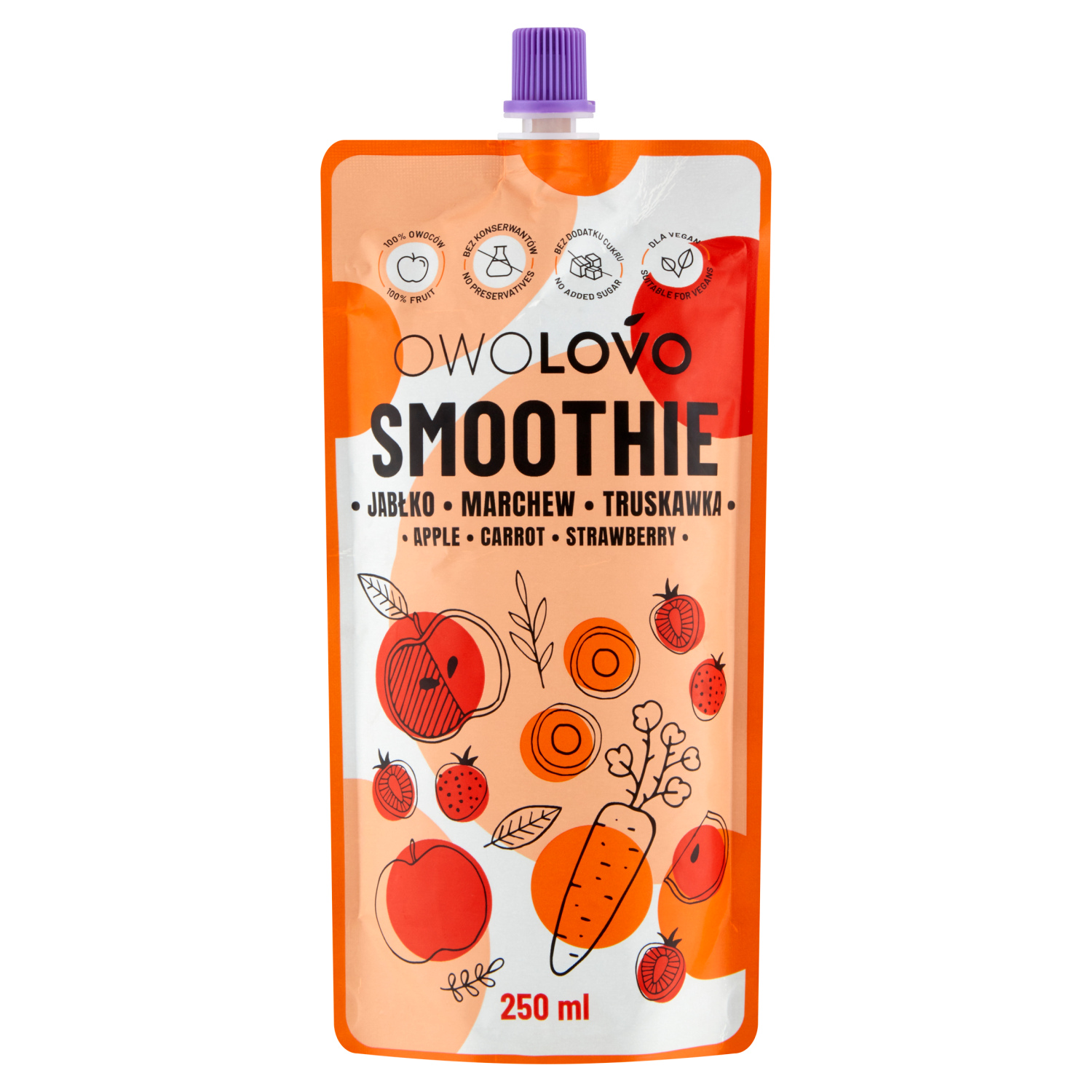 Smoothie jabłko marchew truskawka 250 ml - OWOLOVO