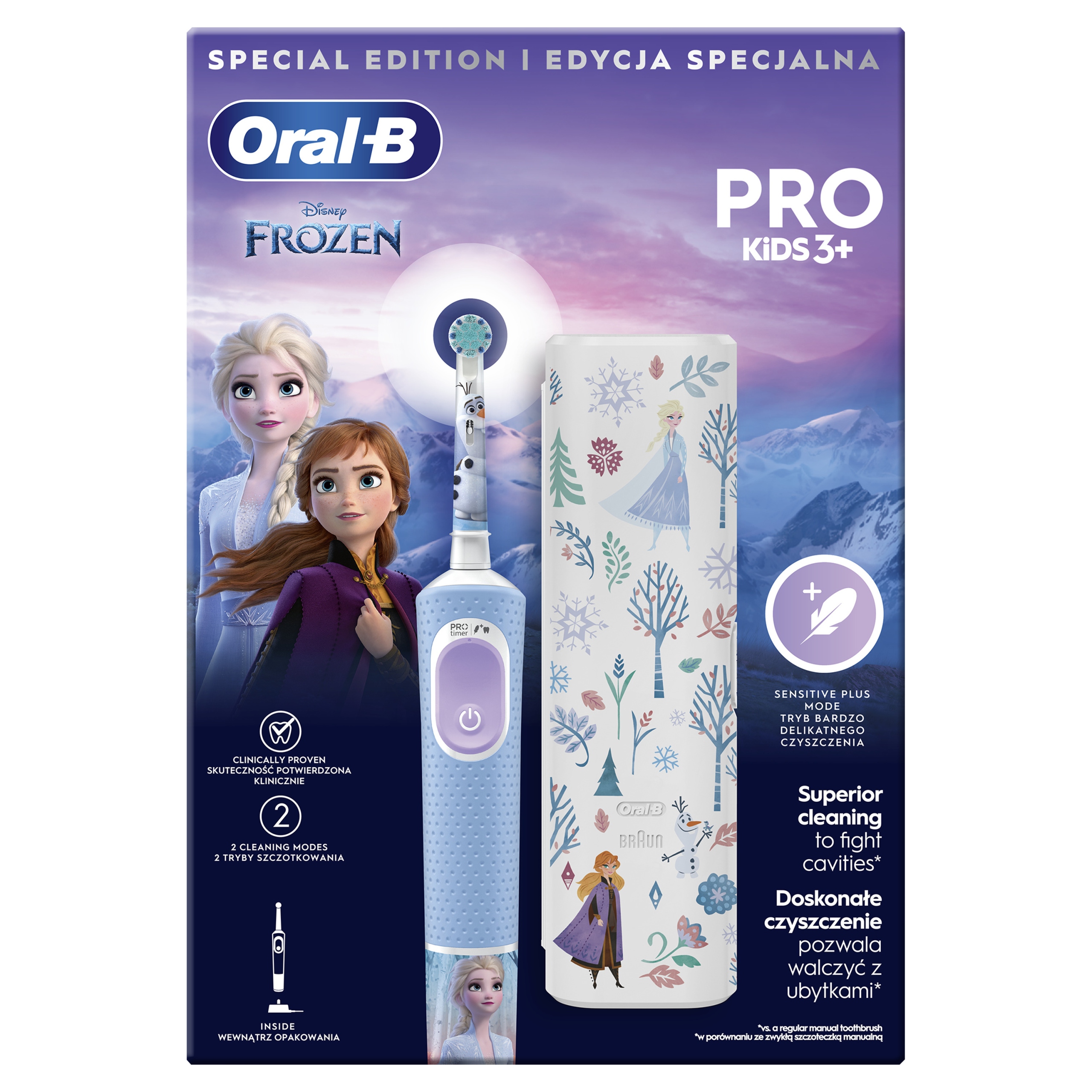 Szczoteczka elektryczna Oral-B Vitality Pro Kids Kraina lodu Frozen etui