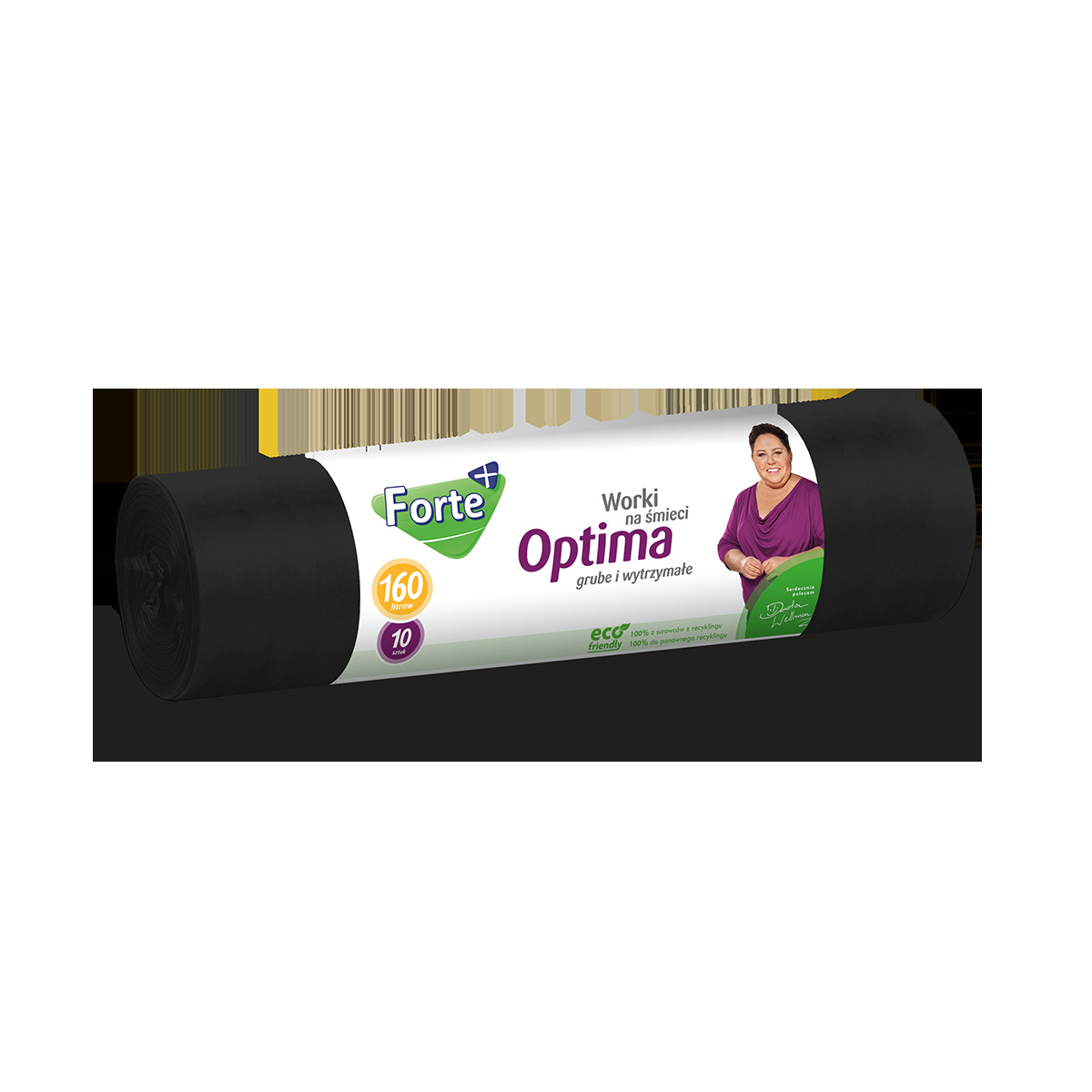 7X Forte+ Pytle na odpadky Optima černé 160 l, 10 ks, univerzální