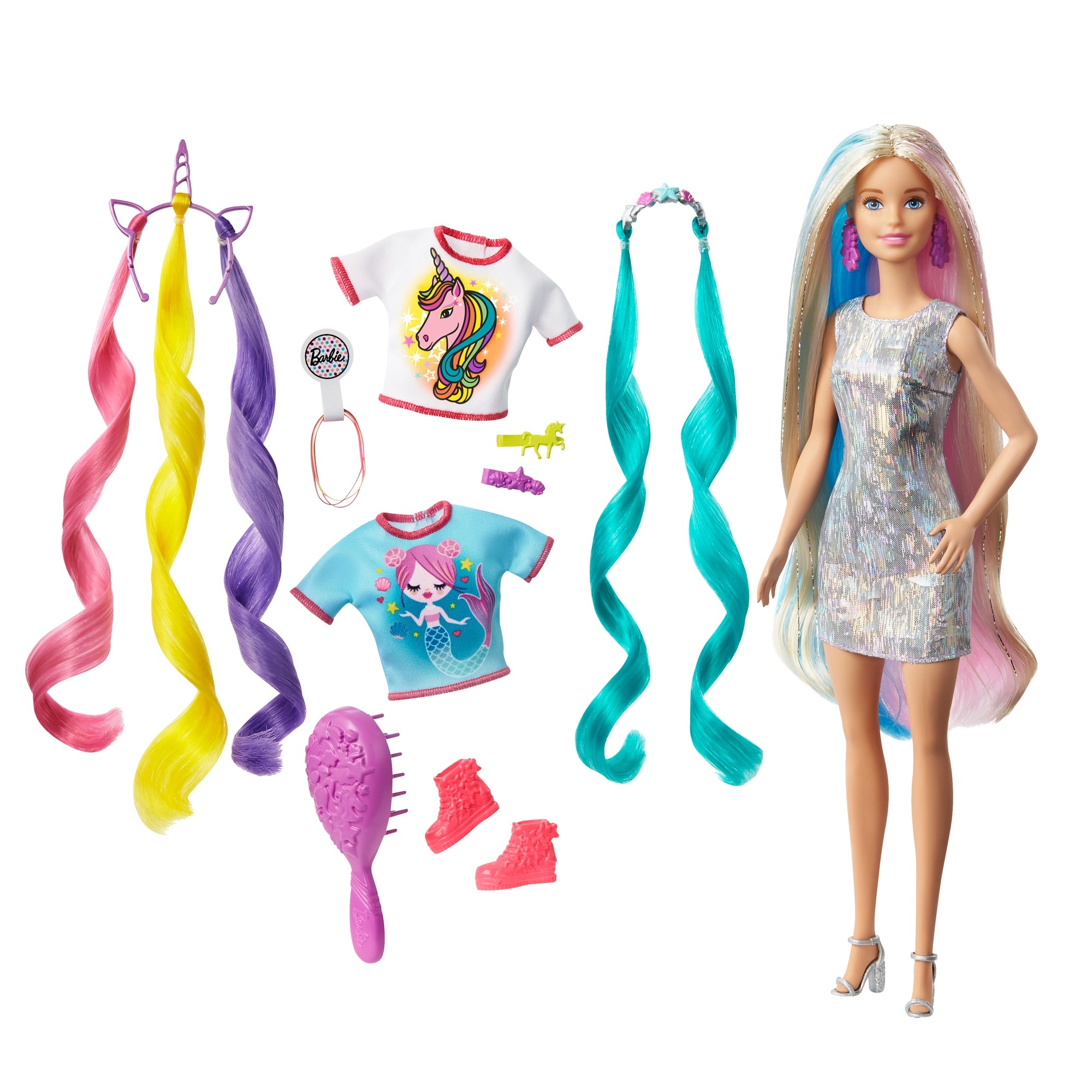 

Lalka Barbie Baśniowa Fryzura syrena jednorożec