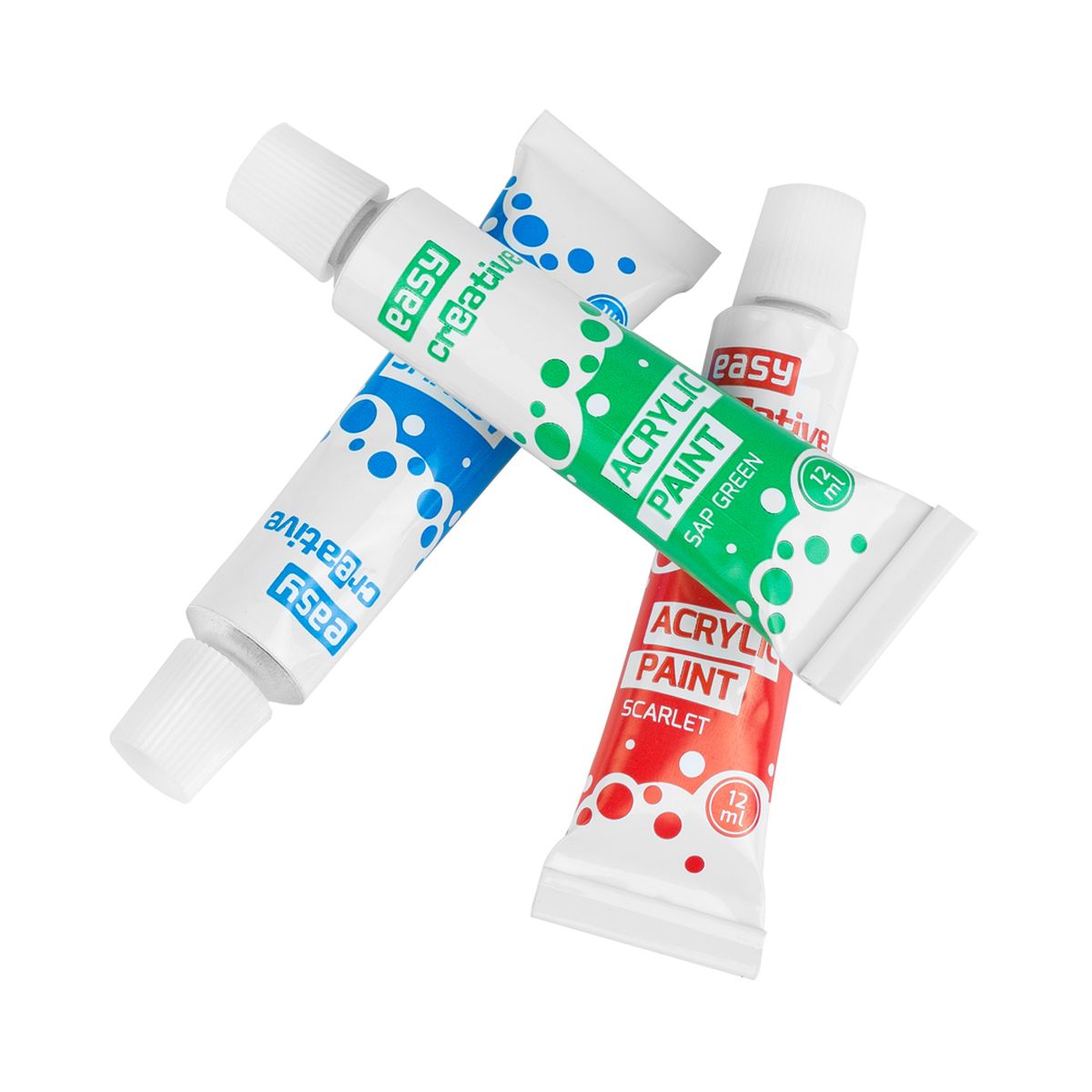 Farby akrylowe zestaw 12 kolorów tubki EASY akryle Kolor Wielokolorowy