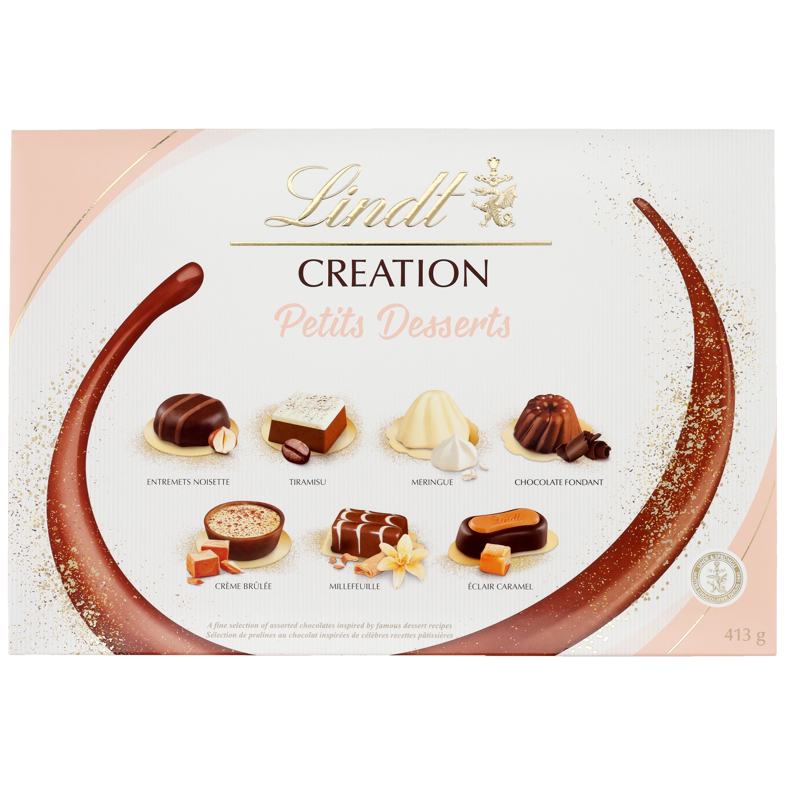 Pralinky Lindt Creation Petits Desserts 413g 40 kusů vynikajících pralinek