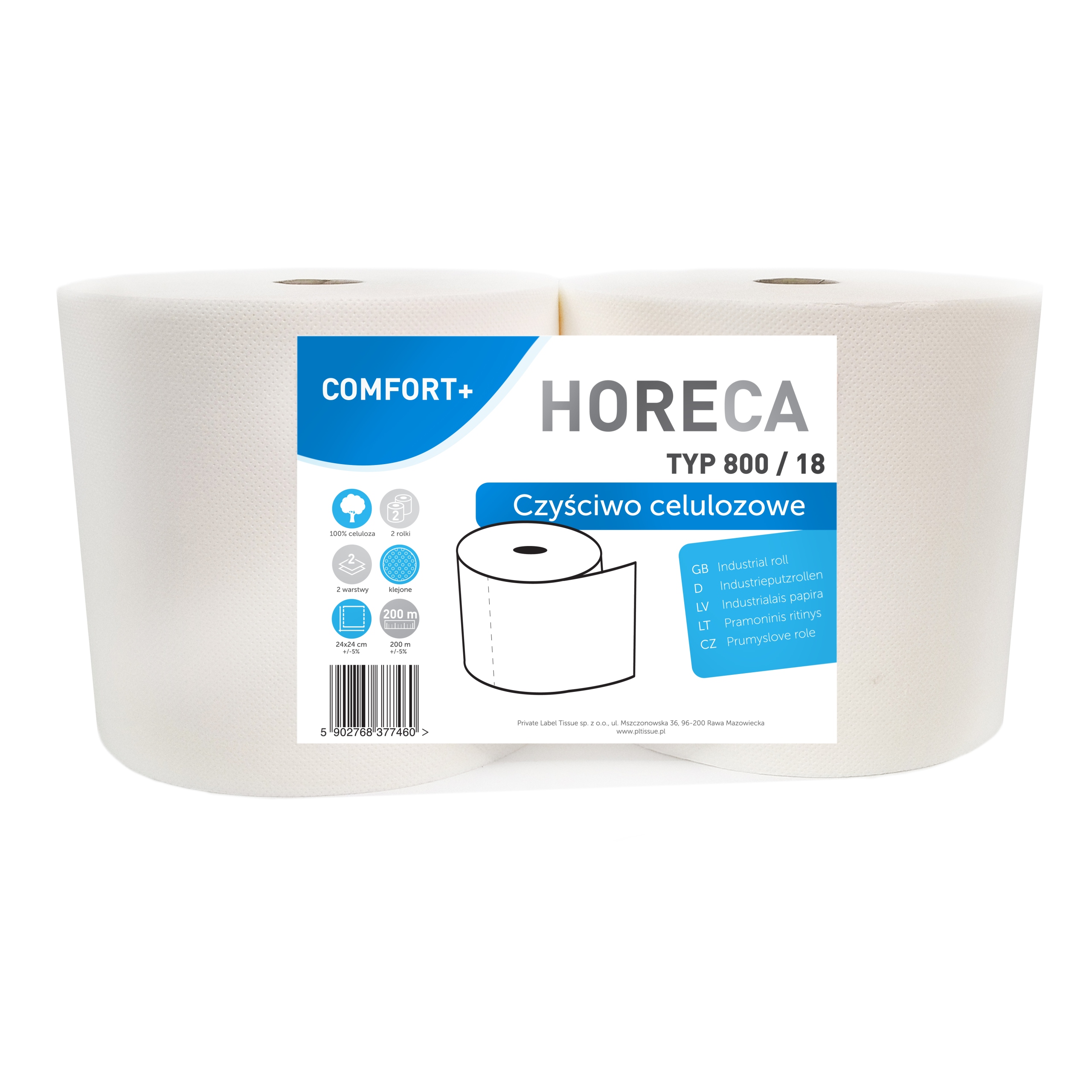 Levně Papírový ručník celulóza Horeca v balení 2 ks bílý