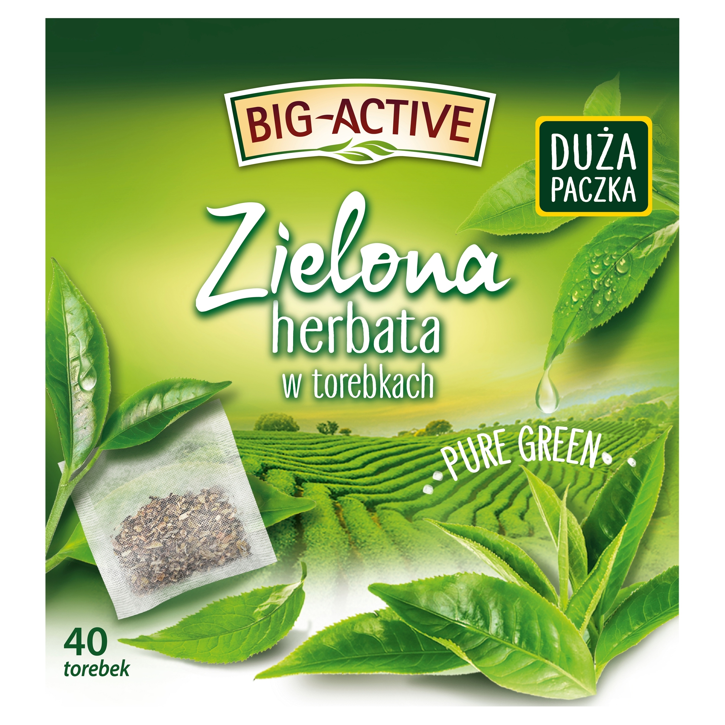 Levně Čaj Zelený Pure Green Fix Big-Actve 40 sáčků