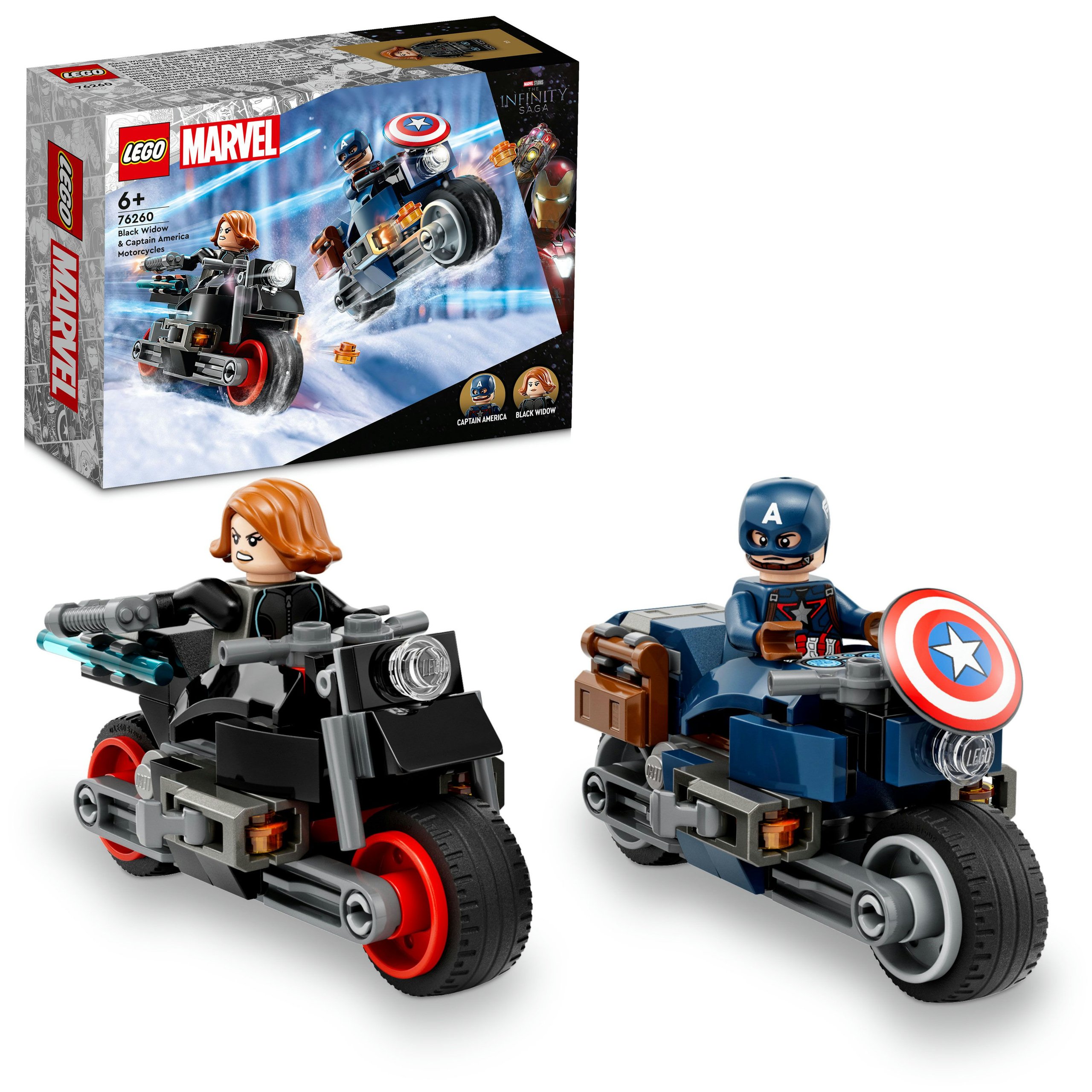 Lego Marvel Heroes 76260 Motocykle Czarnej Wdowy i Kapitana Ameryki